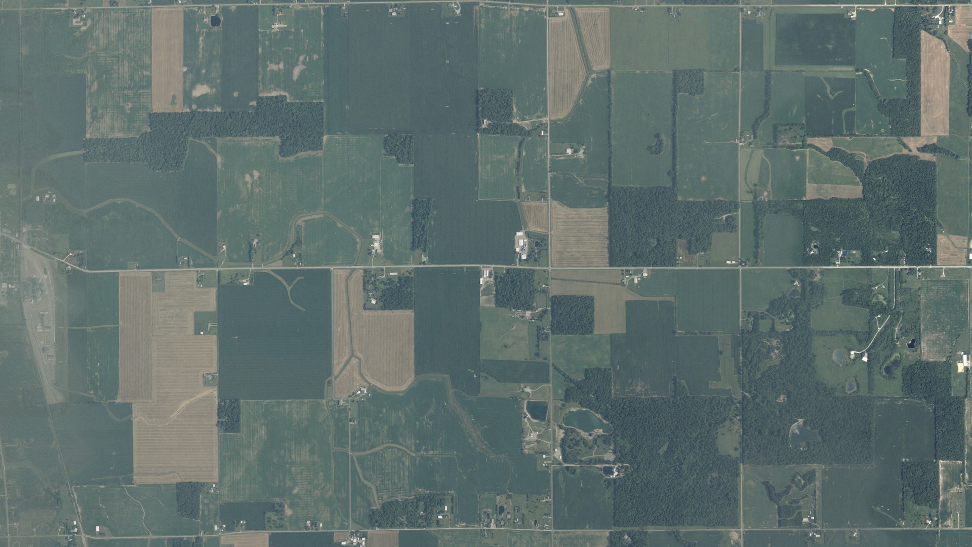 Aerial view of land around Union, Ohio