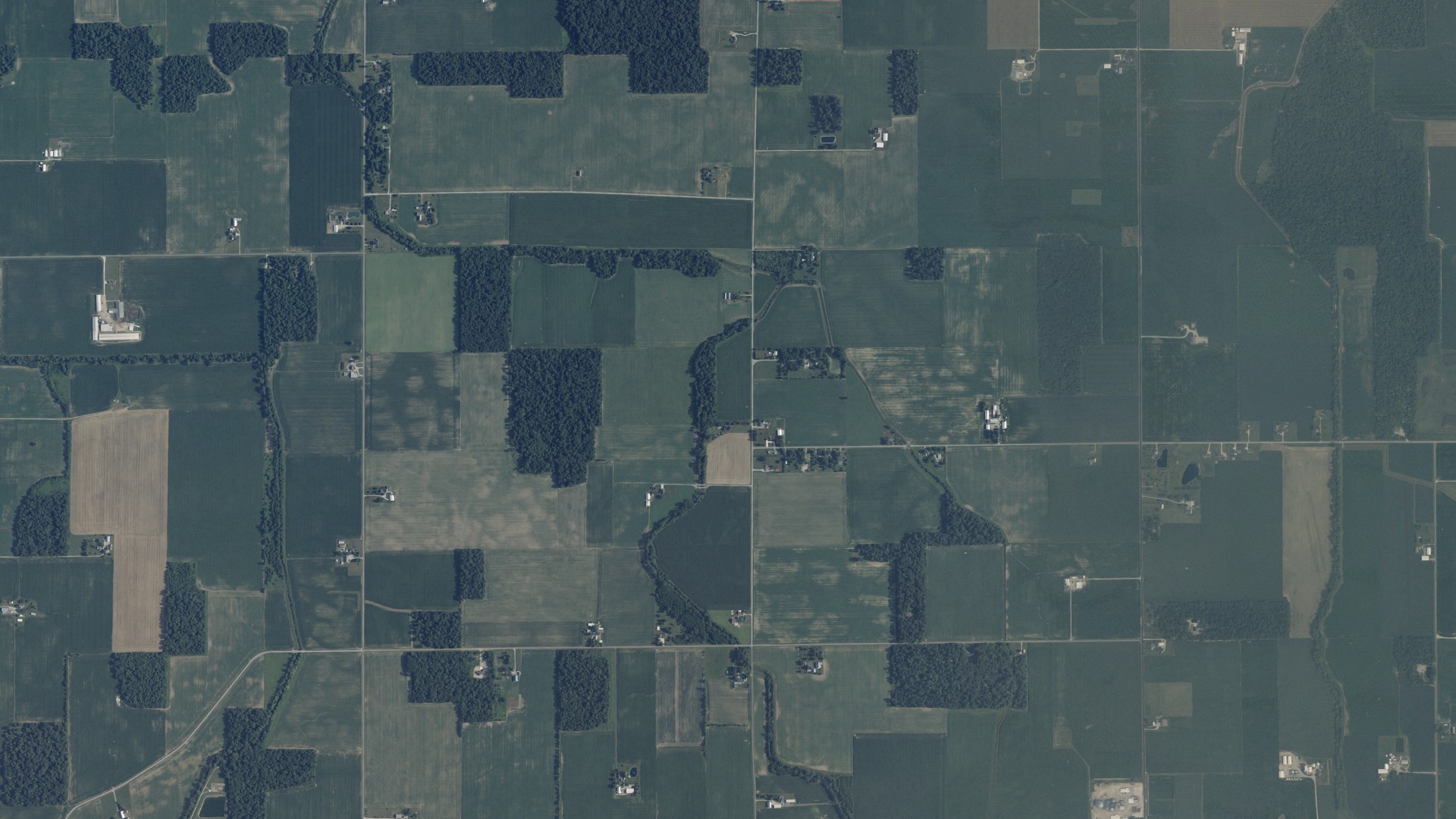 Aerial view of land around Washington, Ohio