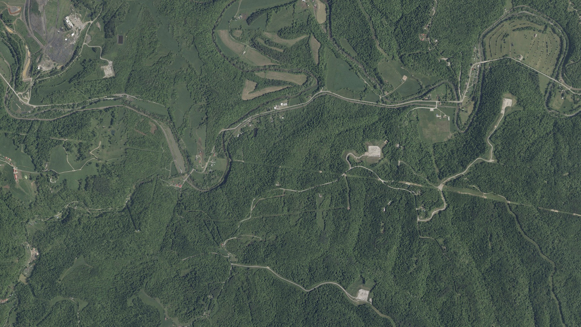 Aerial view of land around Washington, Ohio