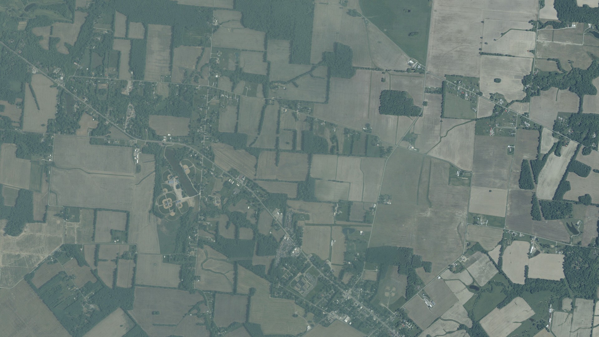 Aerial view of land around Clark, Ohio