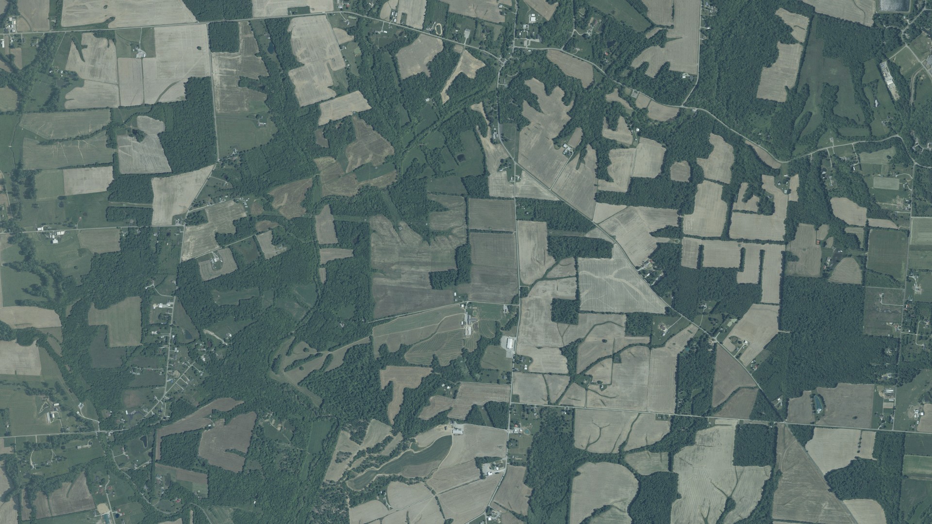 Aerial view of land around Franklin, Ohio