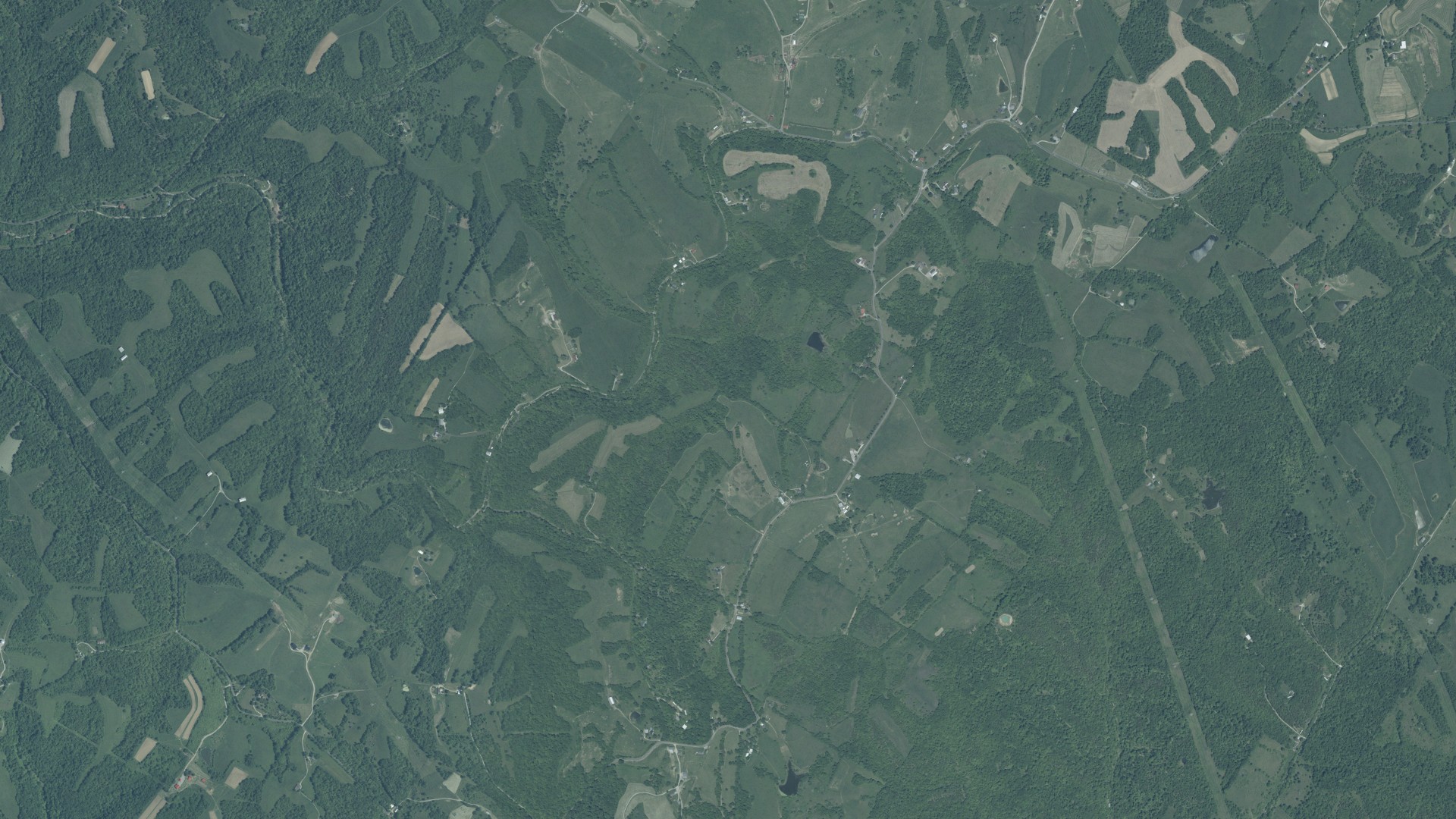 Aerial view of land around Huntington, Ohio