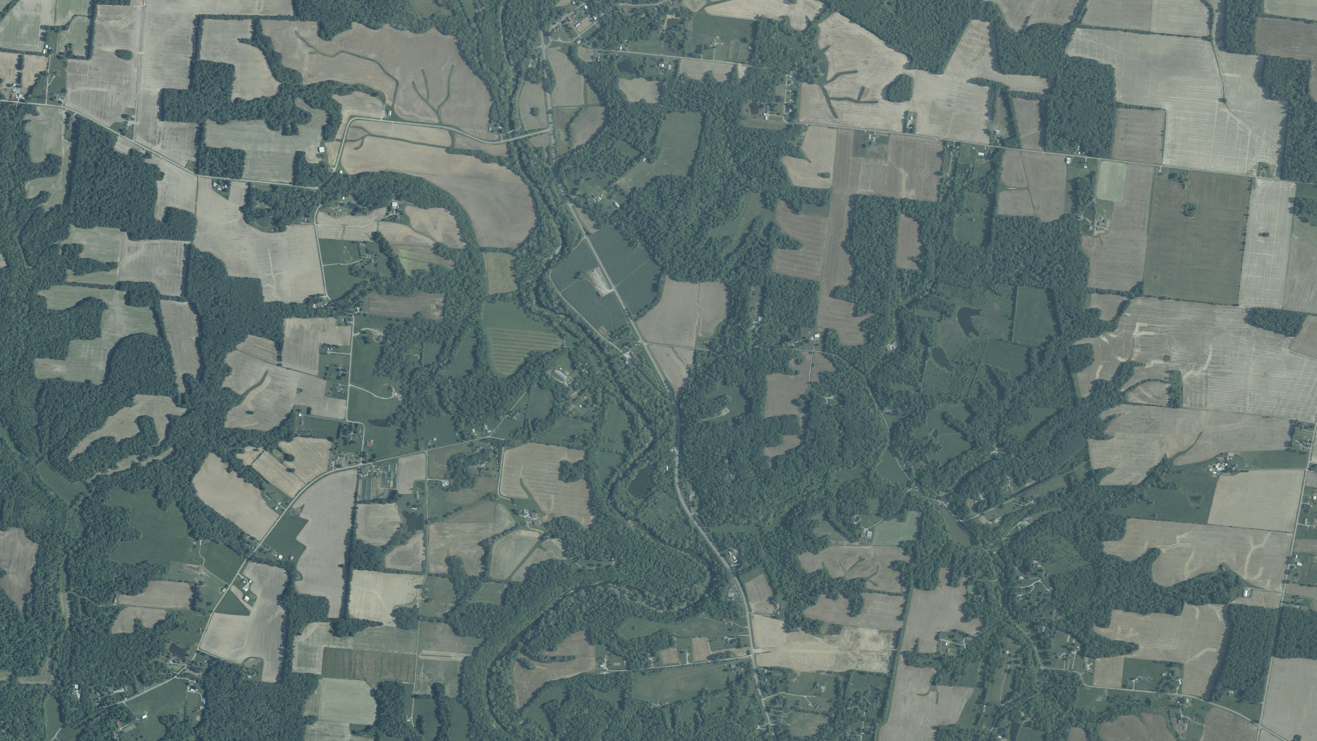 Aerial view of land around Scott, Ohio