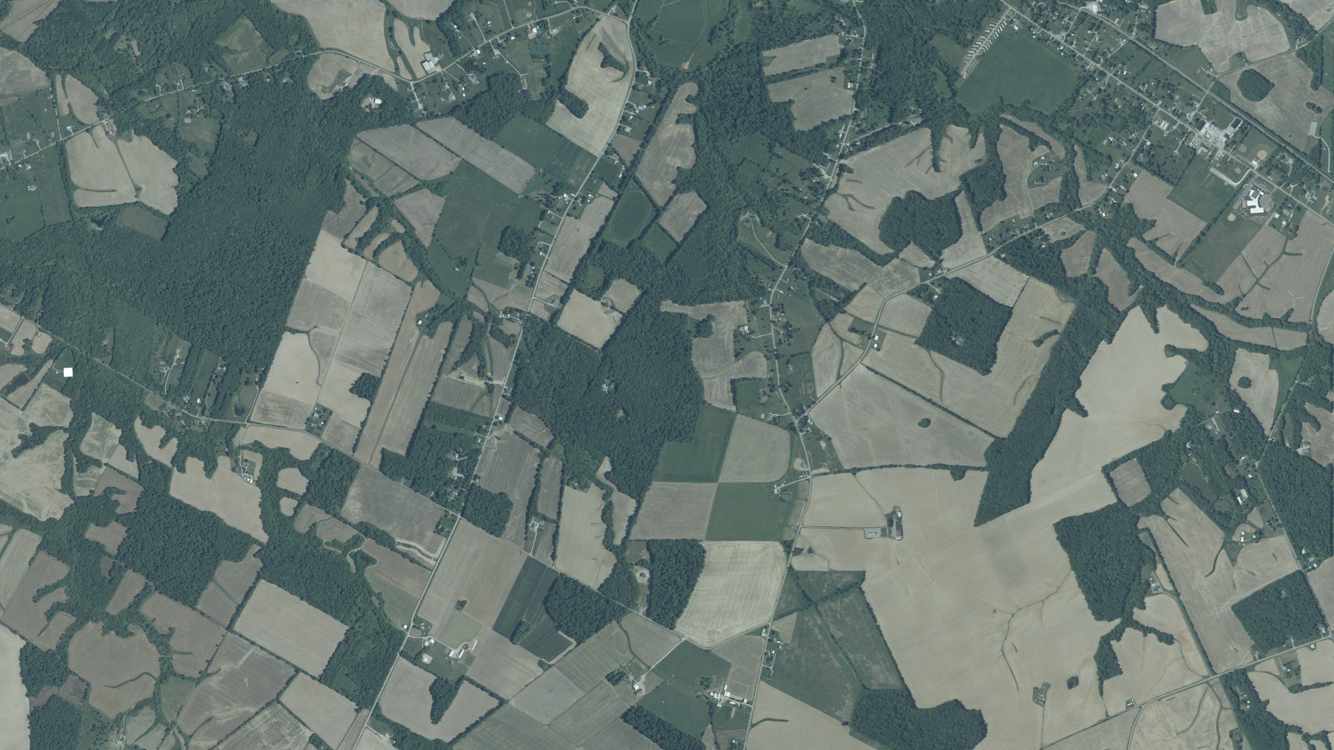 Aerial view of land around Washington, Ohio