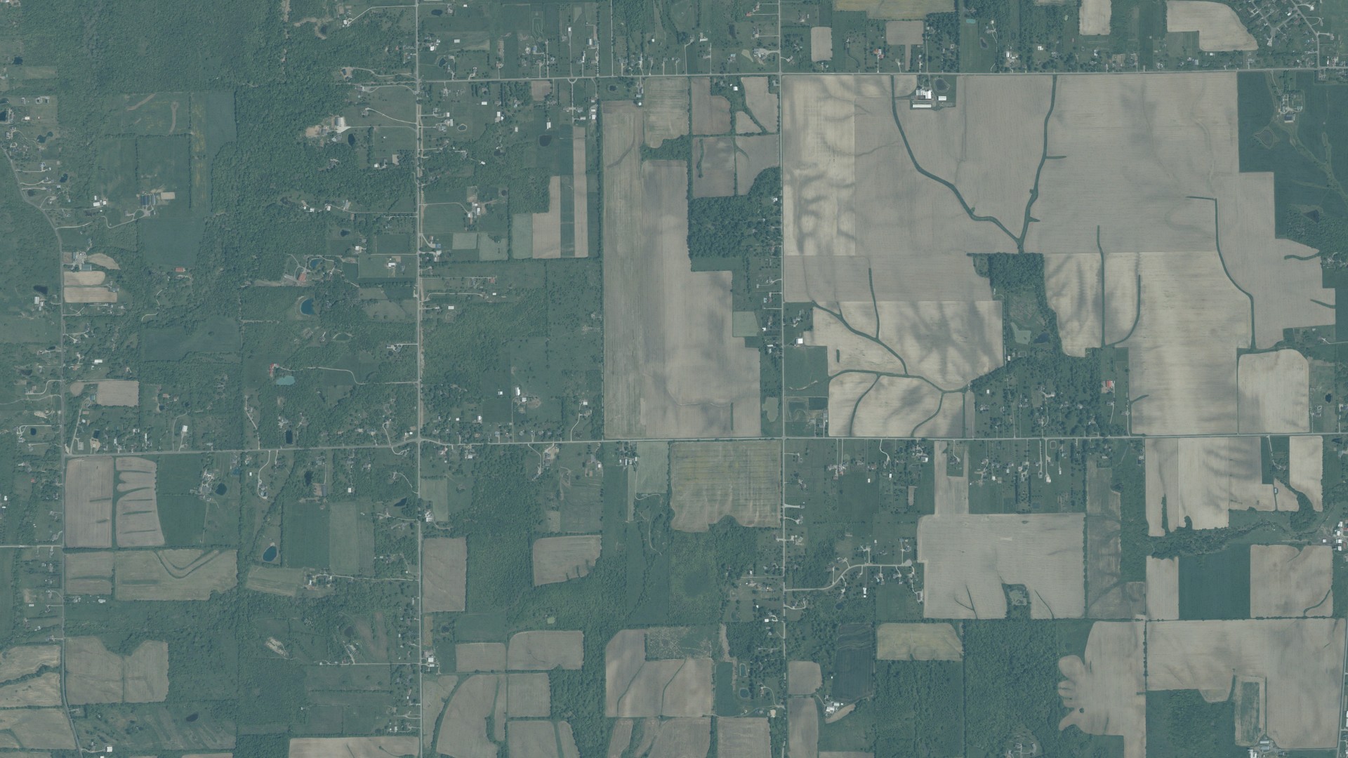 Aerial view of land around Wayne, Ohio