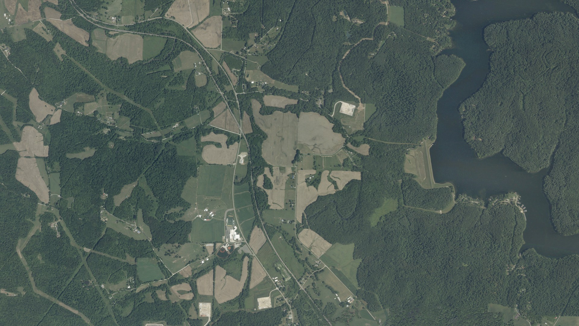 Aerial view of land around Orange, Ohio