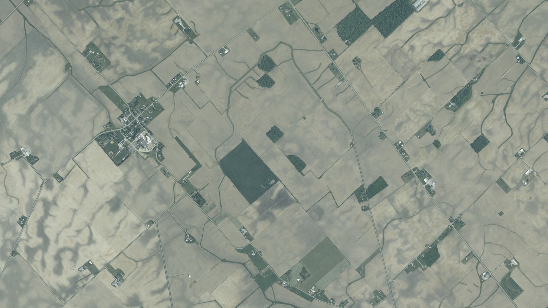 Natural-color aerial photograph of land around Wayne, Ohio