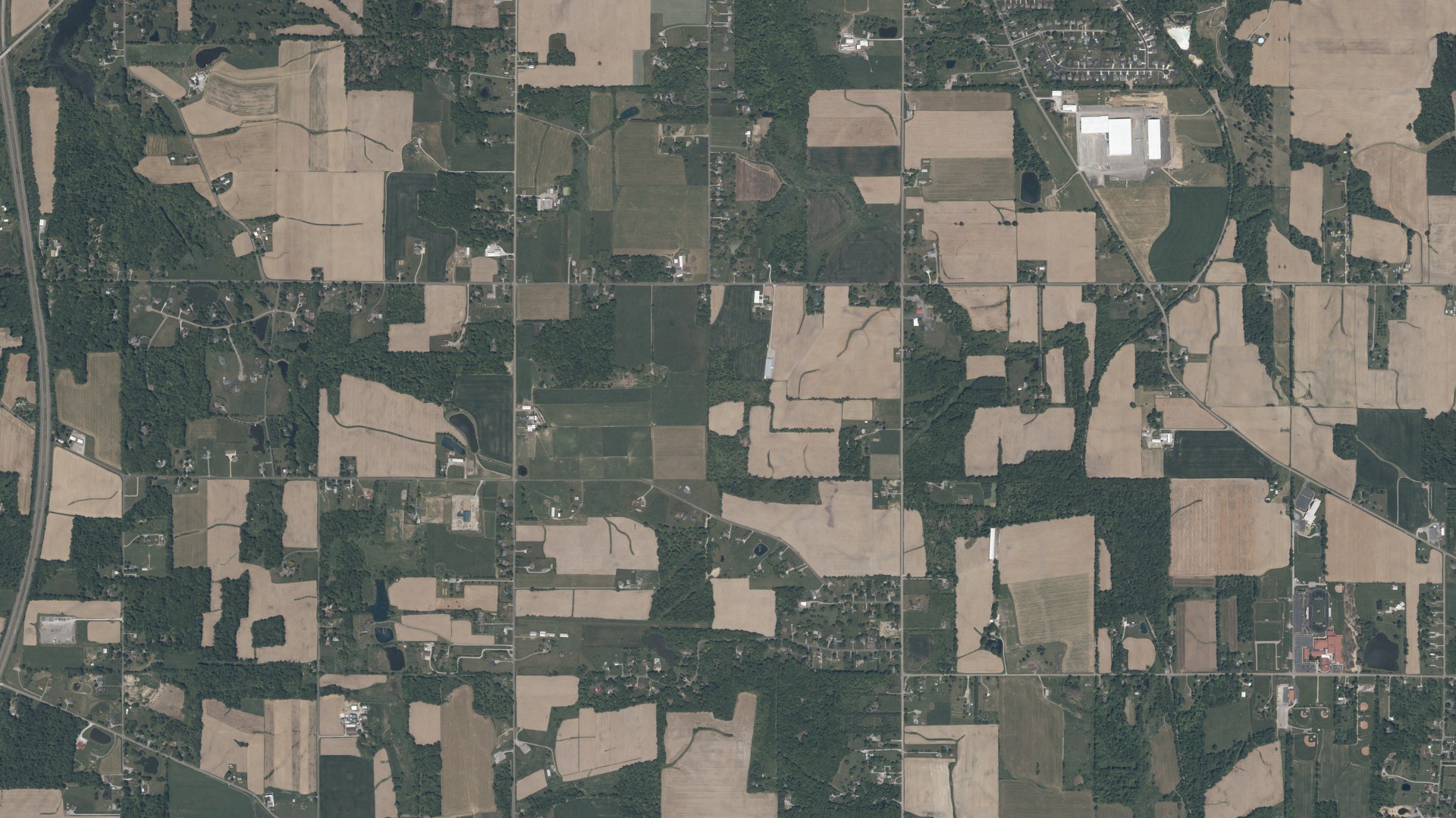 Aerial view of land around Fairfield, Ohio