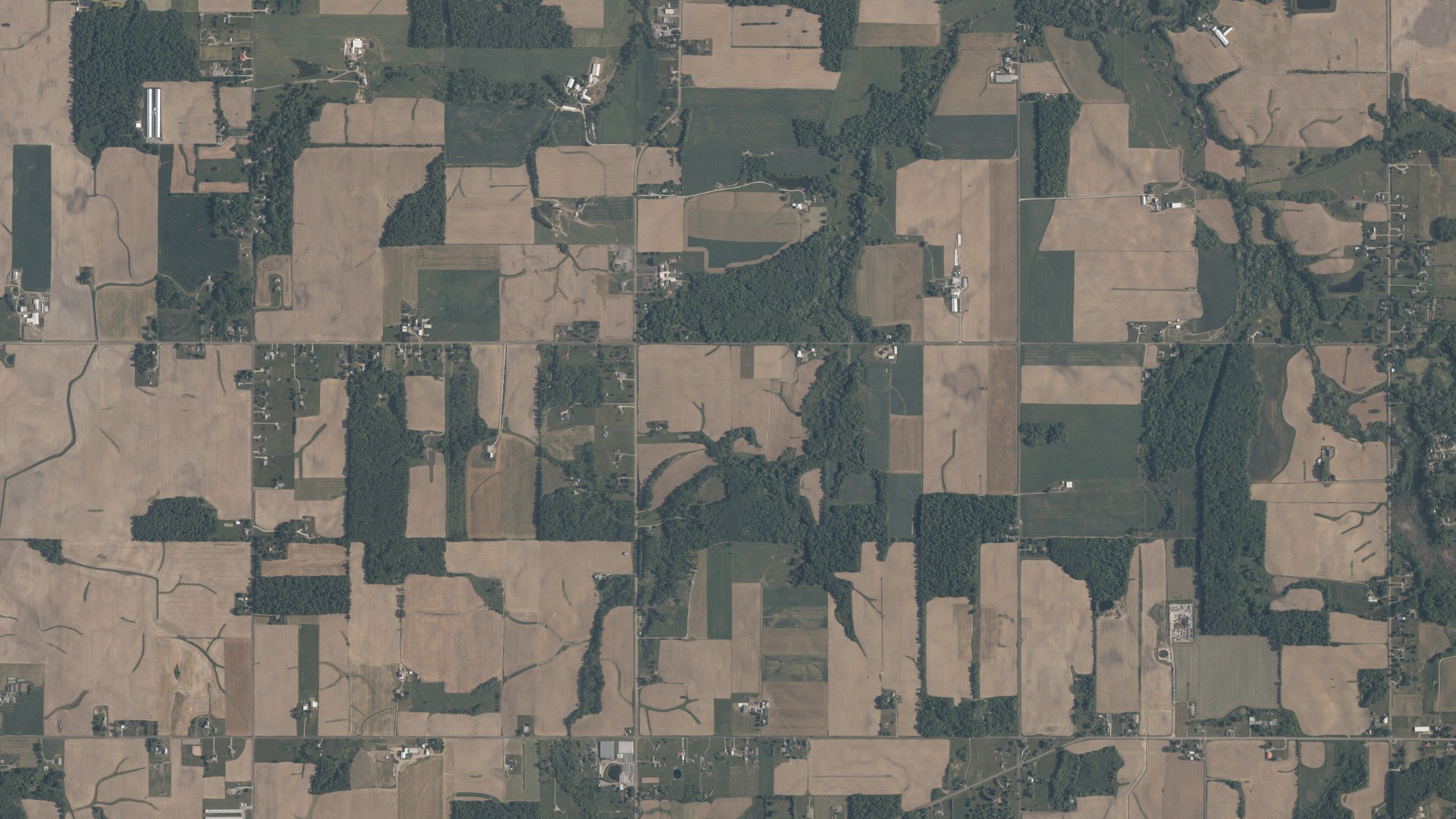 Aerial view of land around Knox, Ohio