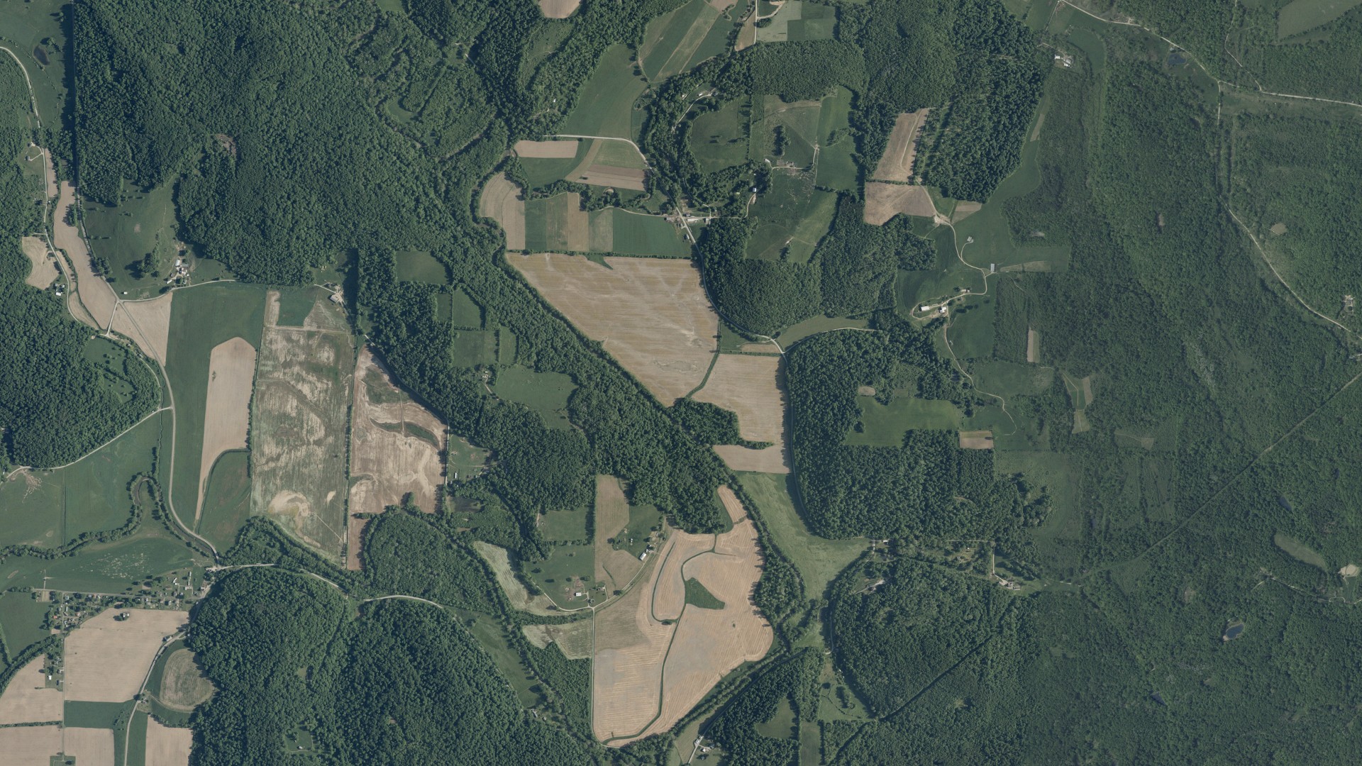 Aerial view of land around Clark, Ohio