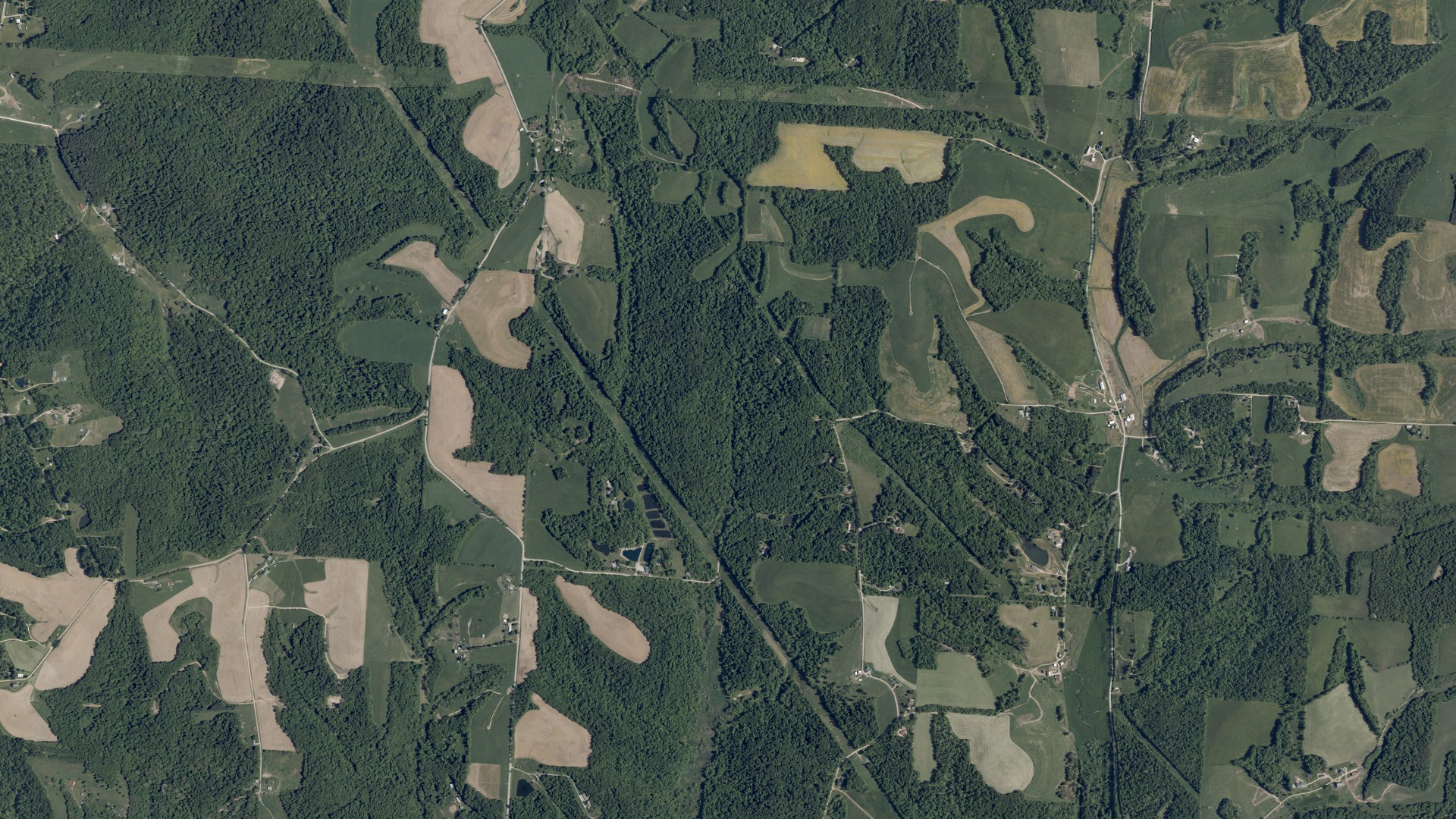 Aerial view of land around Pike, Ohio