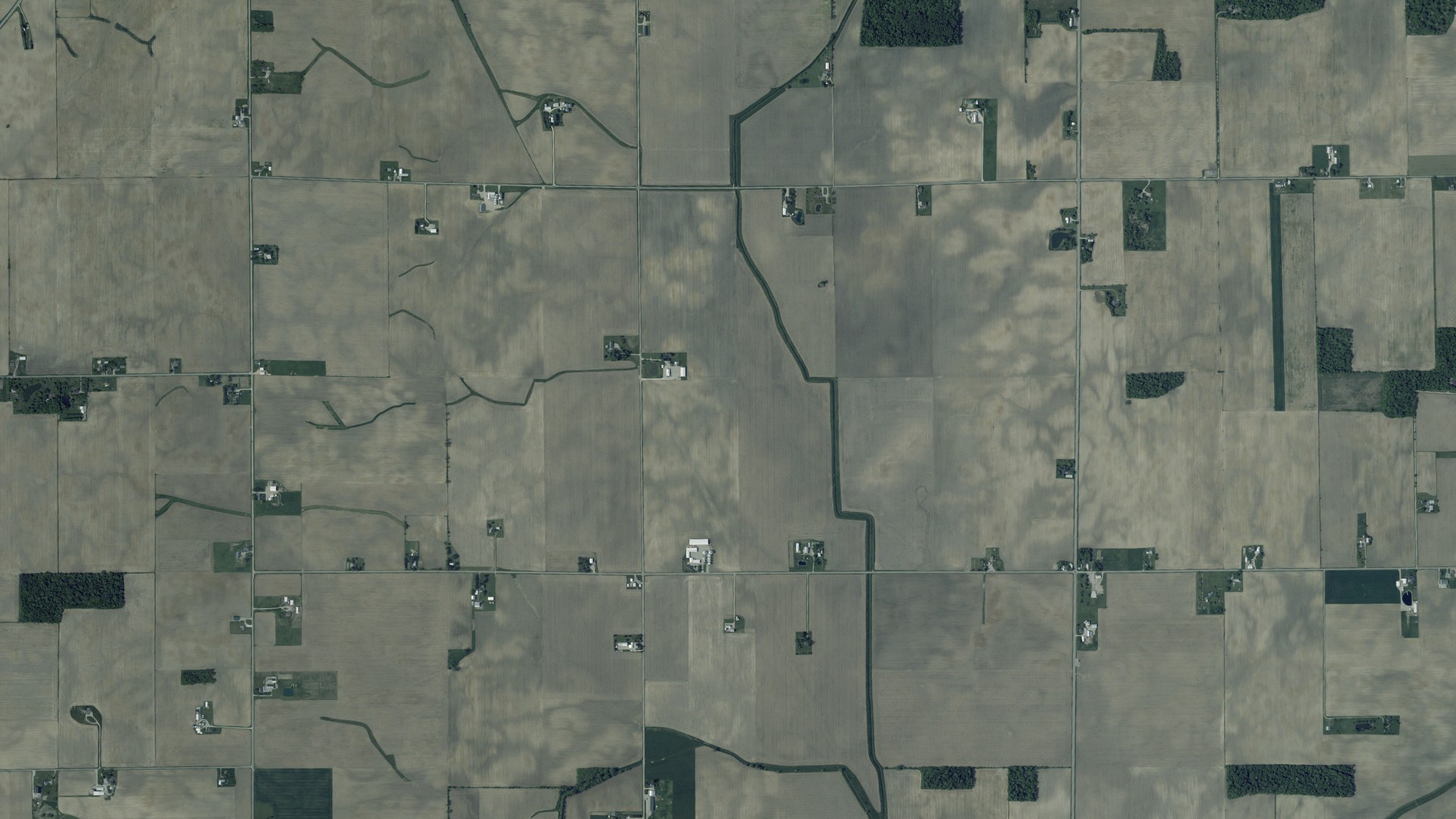 Aerial view of land around Butler, Ohio