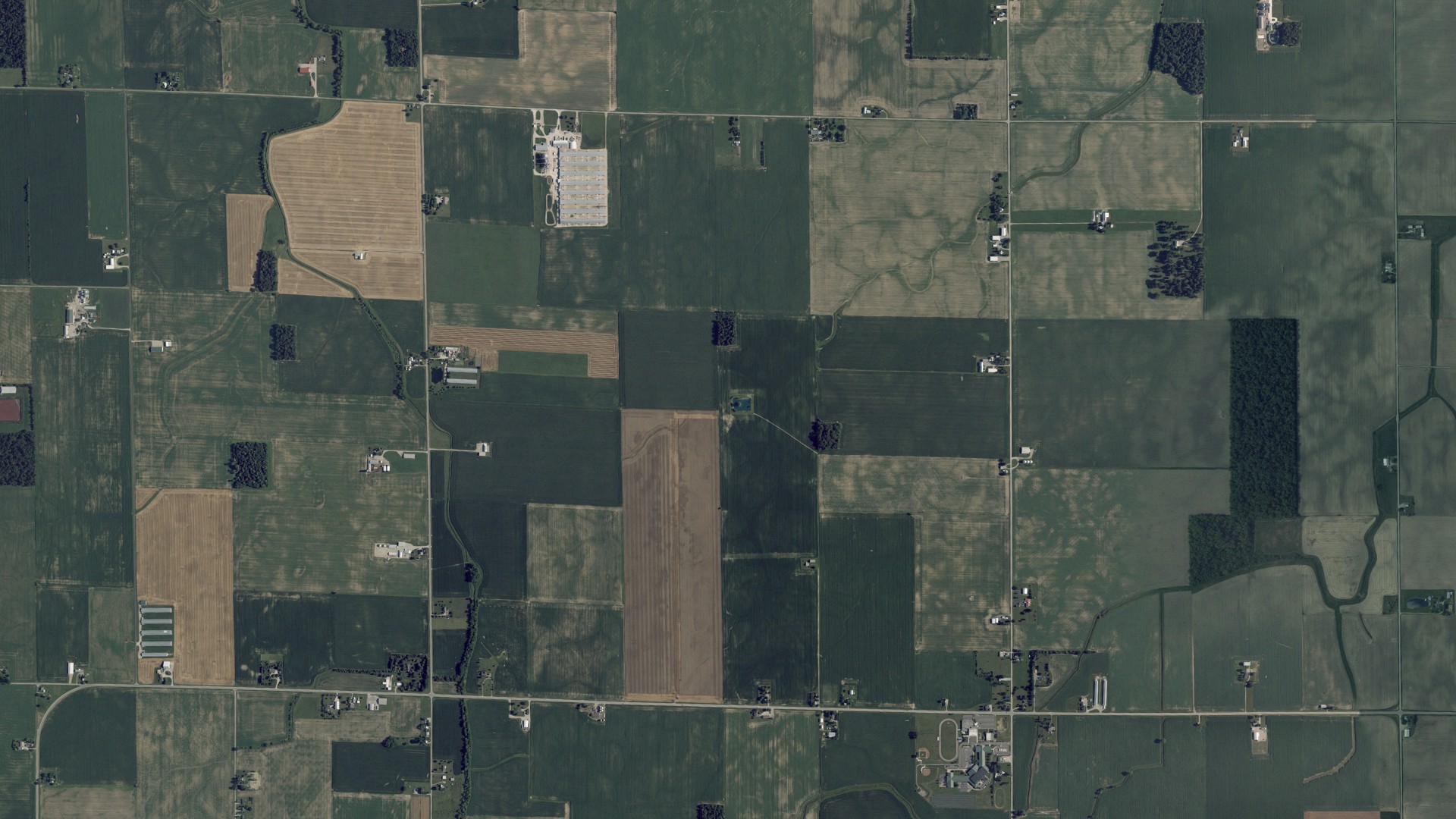 Aerial view of land around Jackson, Ohio