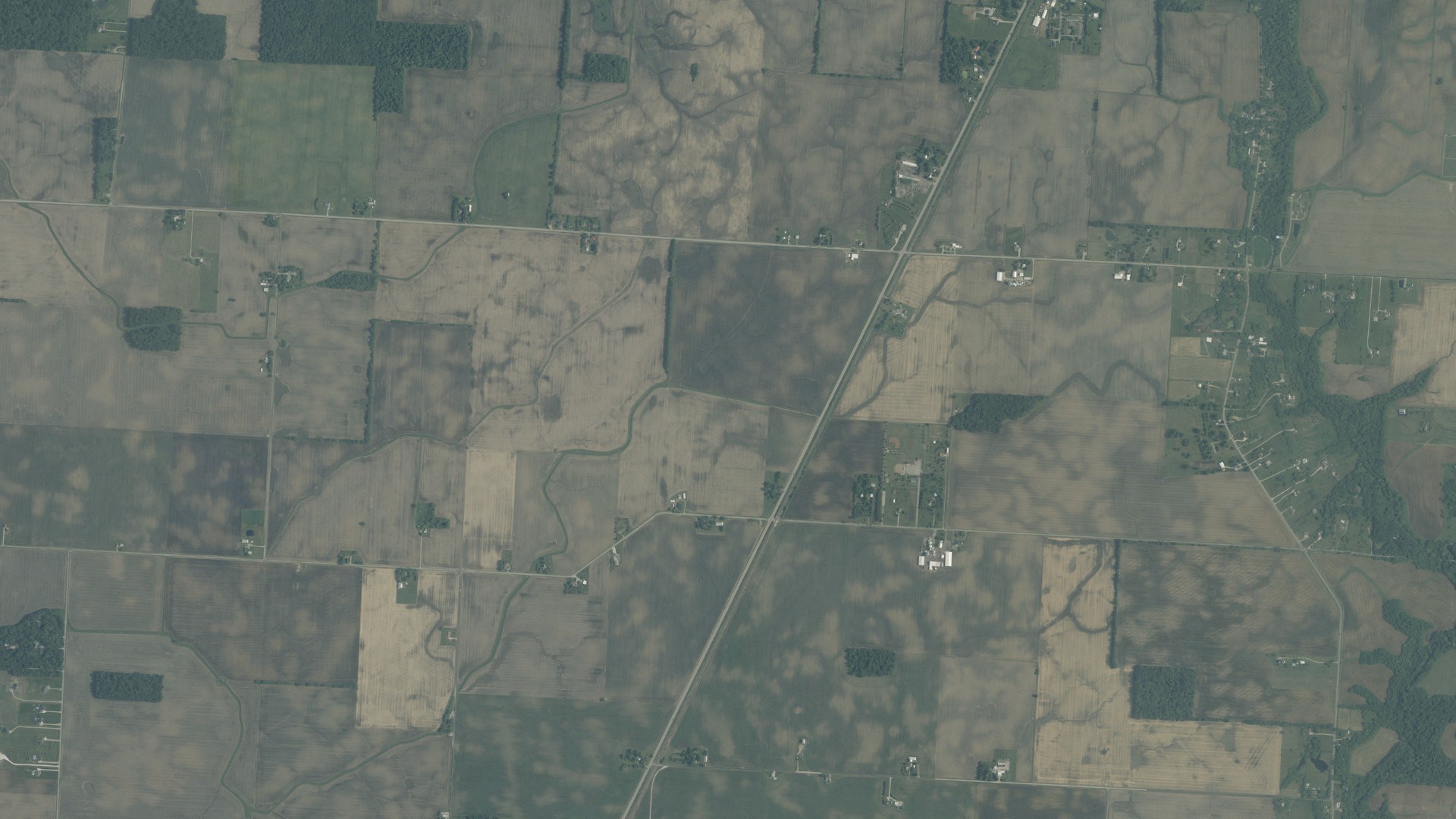 Aerial view of land around Oxford, Ohio