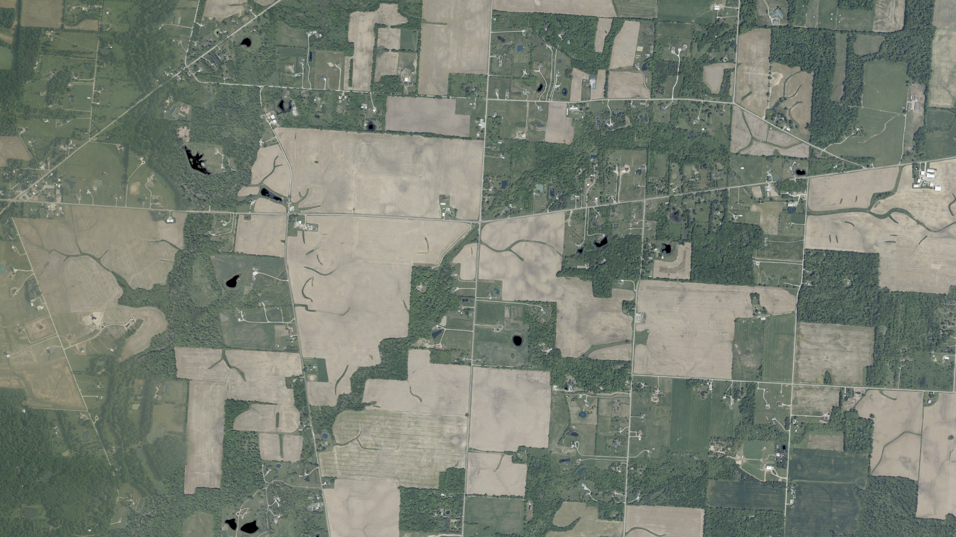Aerial view of land around Porter, Ohio