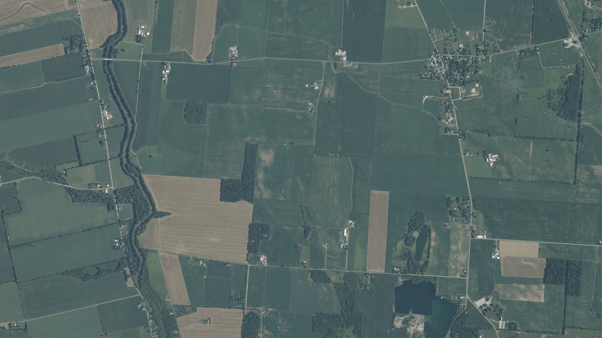 Aerial view of land around Radnor, Ohio