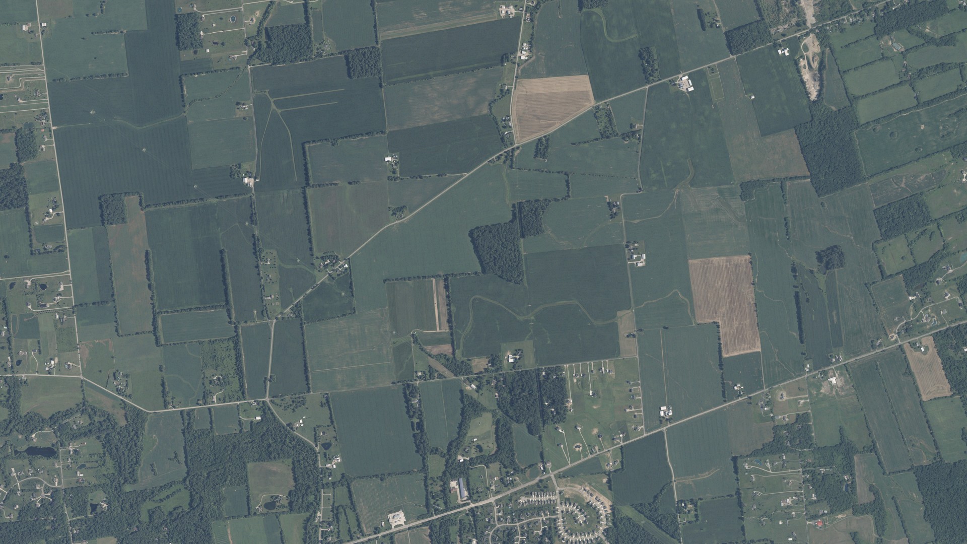 Aerial view of land around Scioto, Ohio
