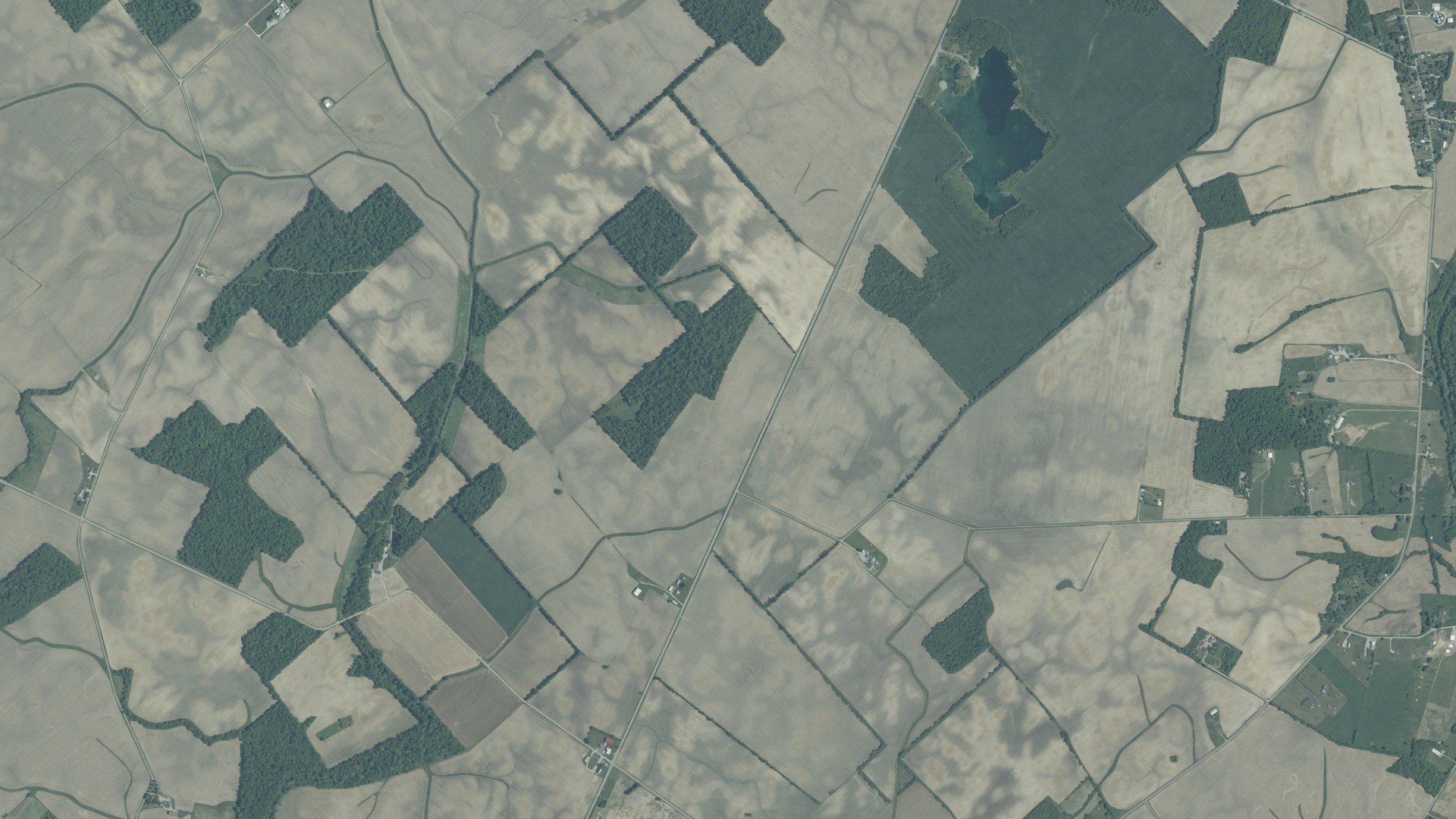 Aerial view of land around Green, Ohio