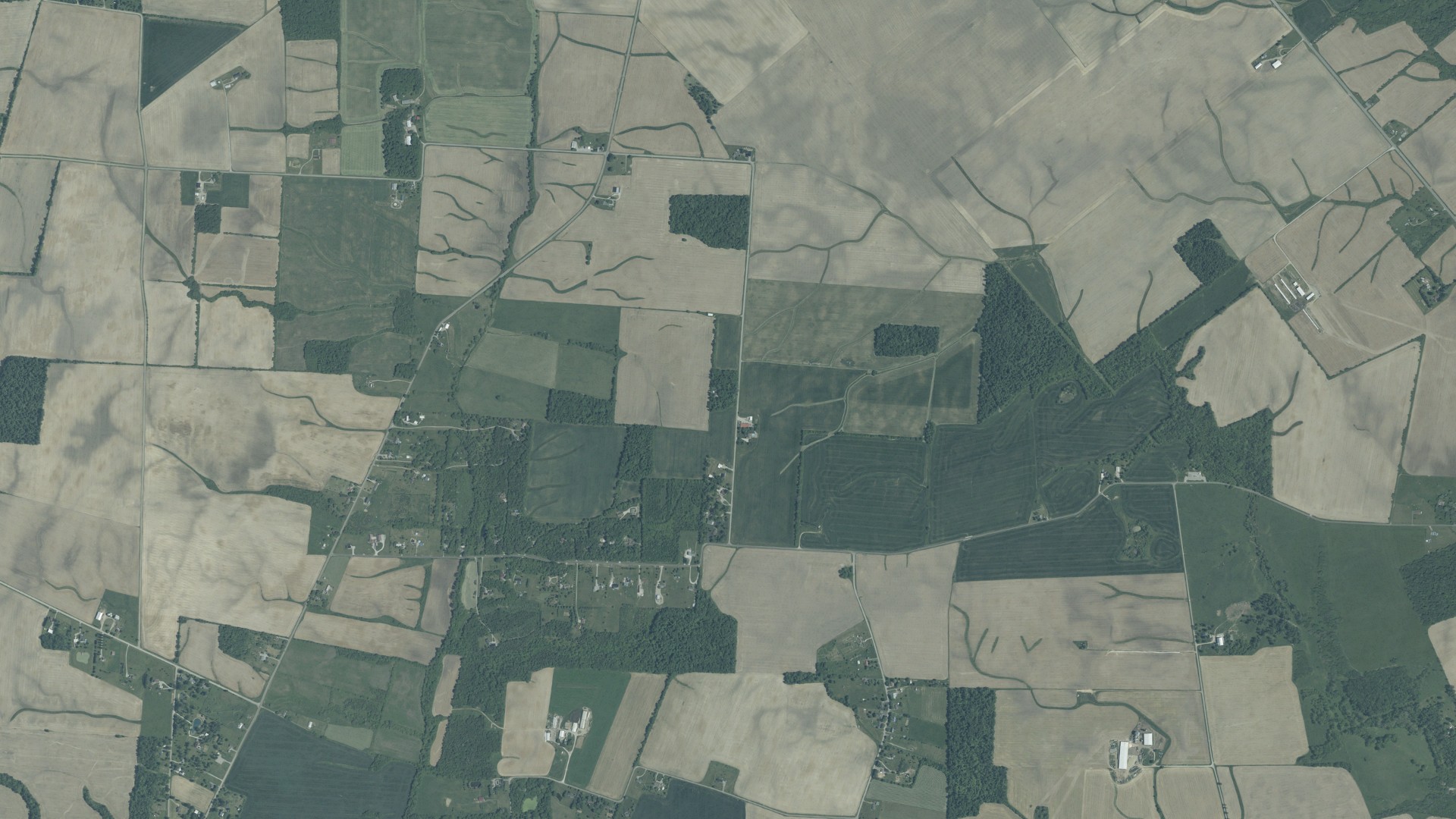 Aerial view of land around Perry, Ohio
