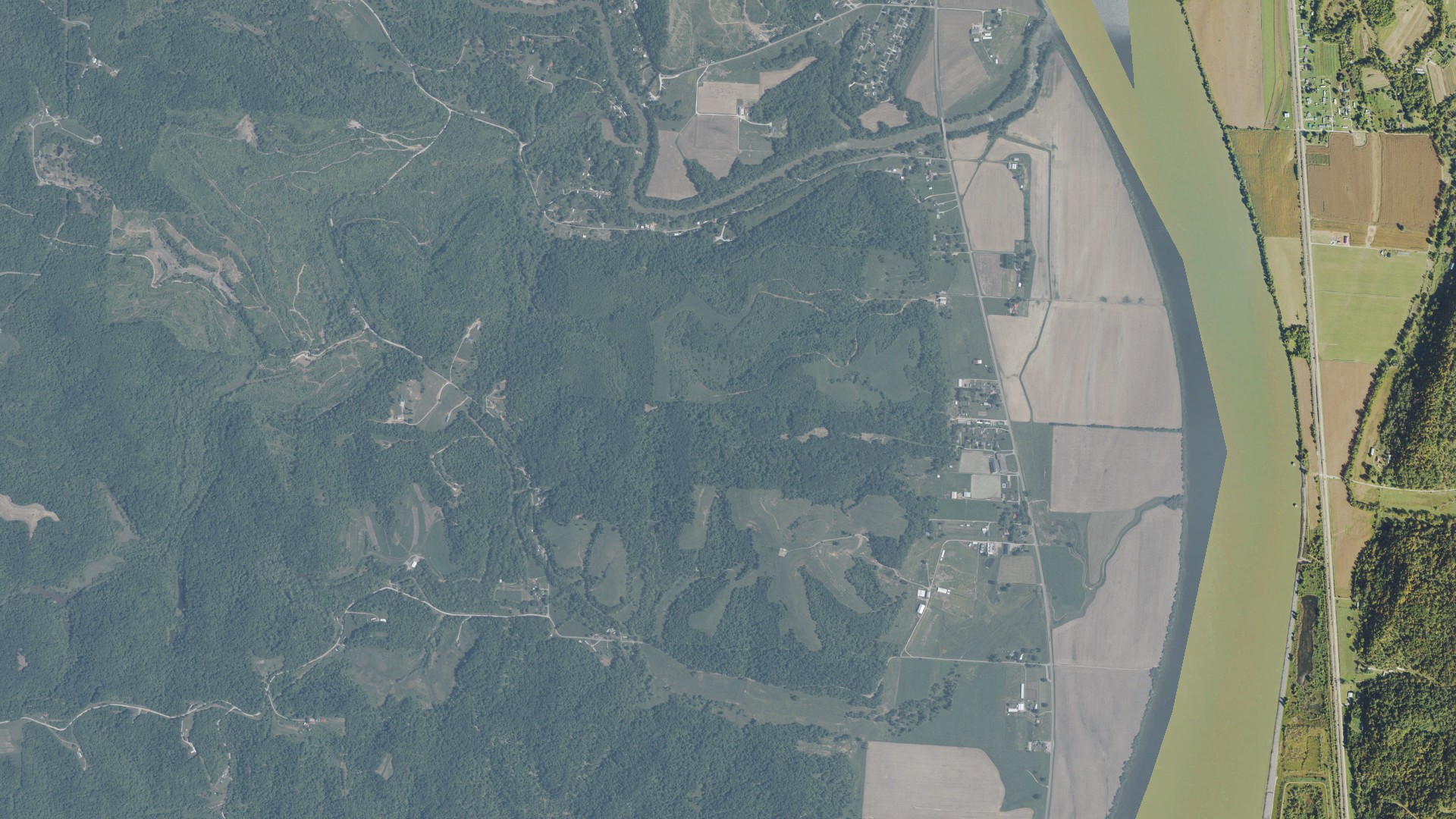 Aerial view of land around Clay, Ohio