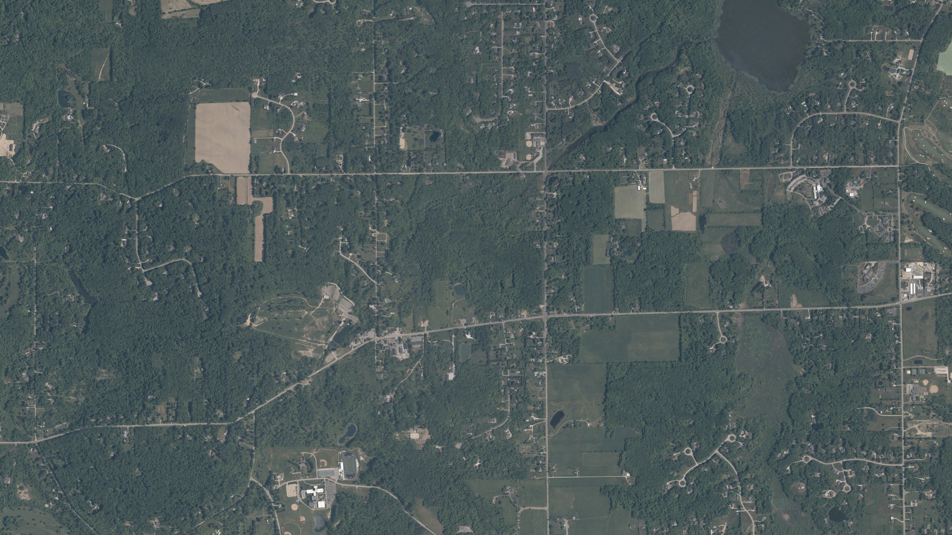 Aerial view of land around Munson, Ohio