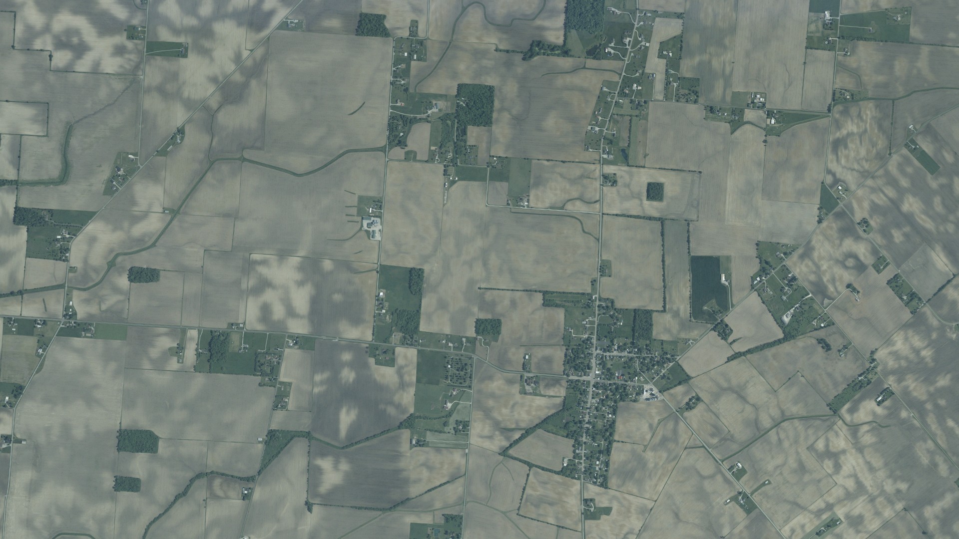 Aerial view of land around Jefferson, Ohio