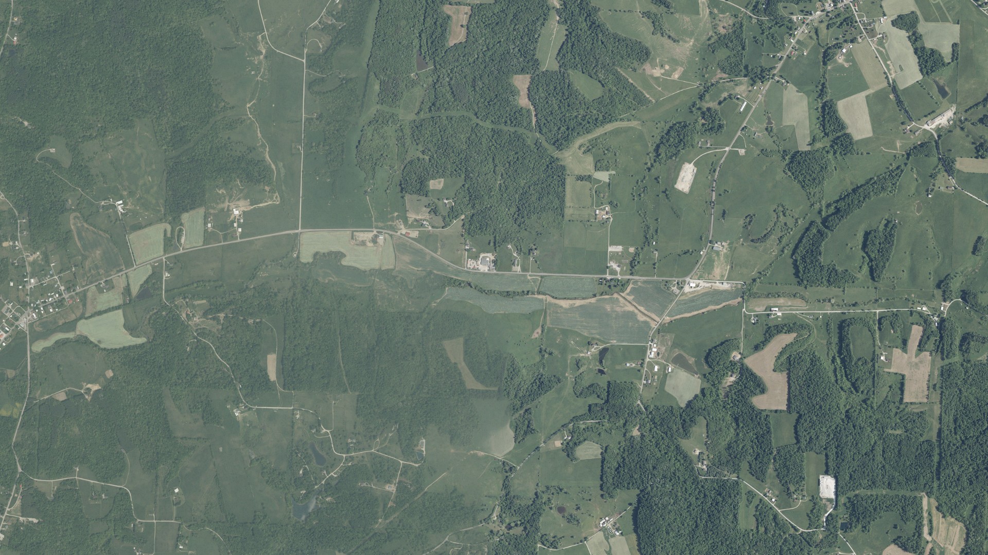 Aerial view of land around Madison, Ohio