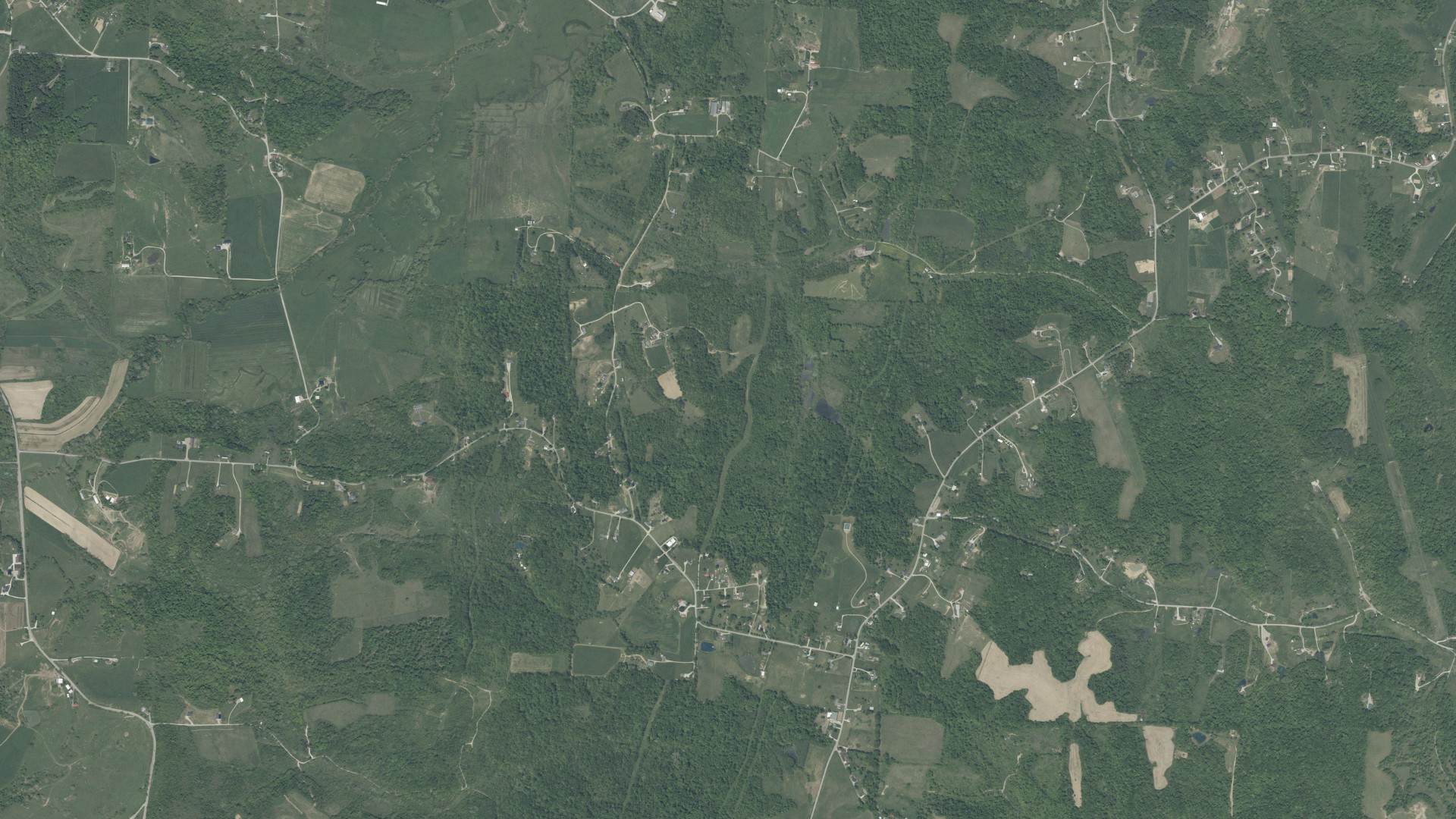 Aerial view of land around Westland, Ohio