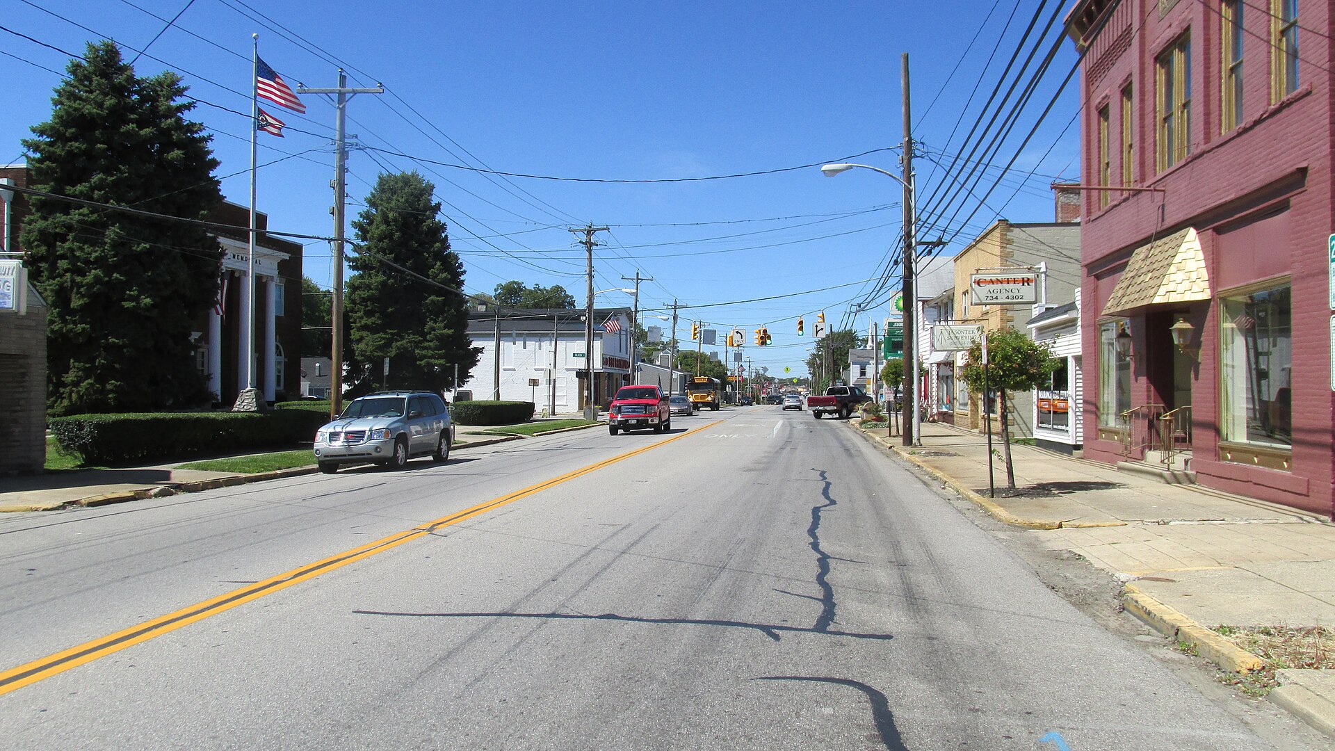 Looking west on East Plane Street in Bethel, Ohio.