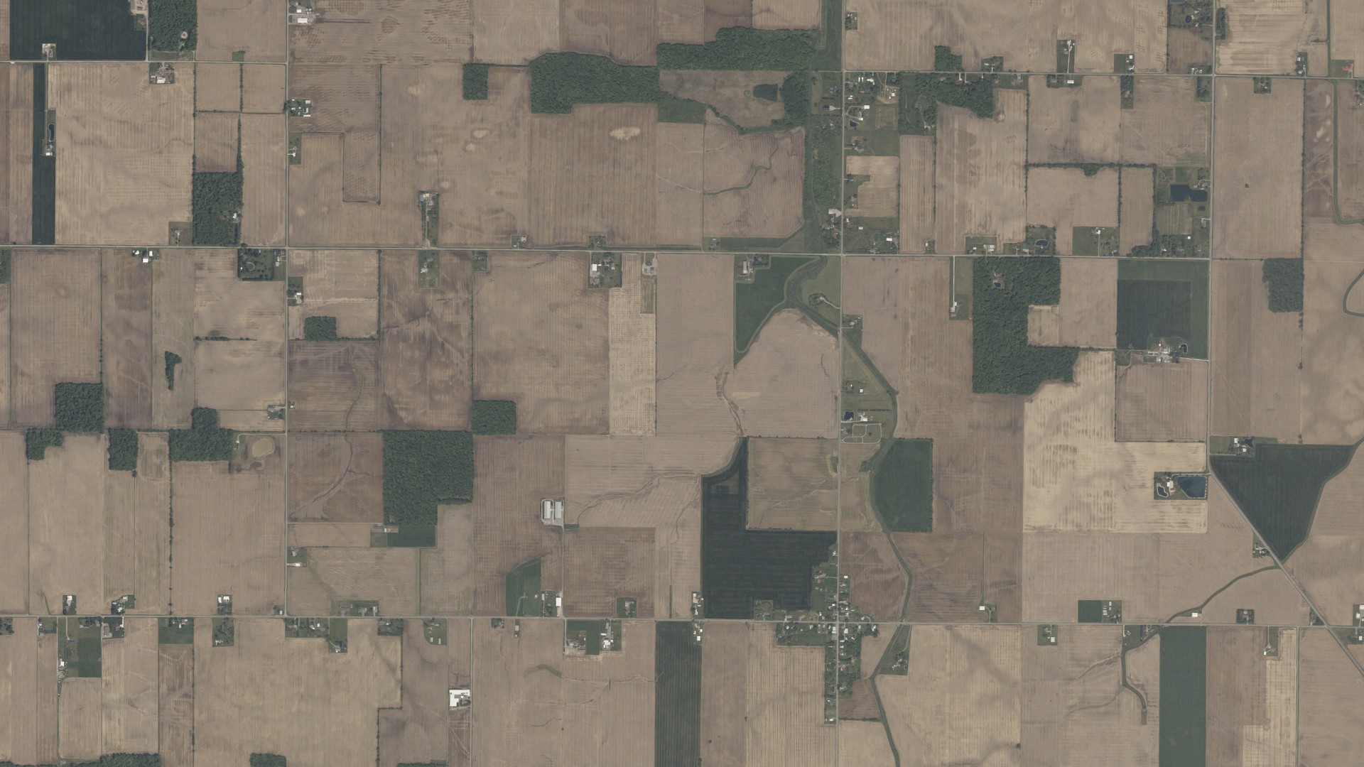 Aerial view of land around Jackson, Ohio