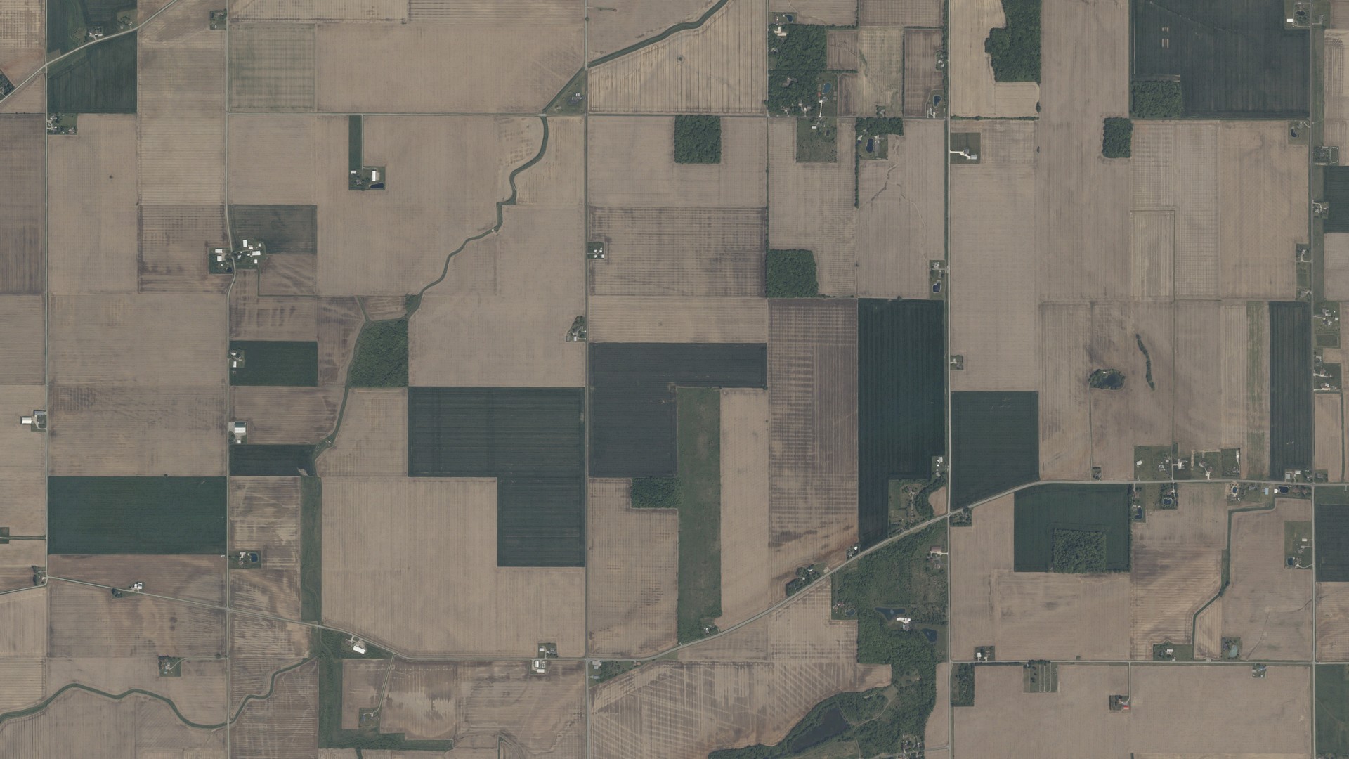 Aerial view of land around Portage, Ohio