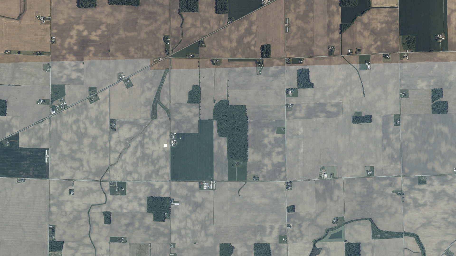 Aerial view of land around Goshen, Ohio