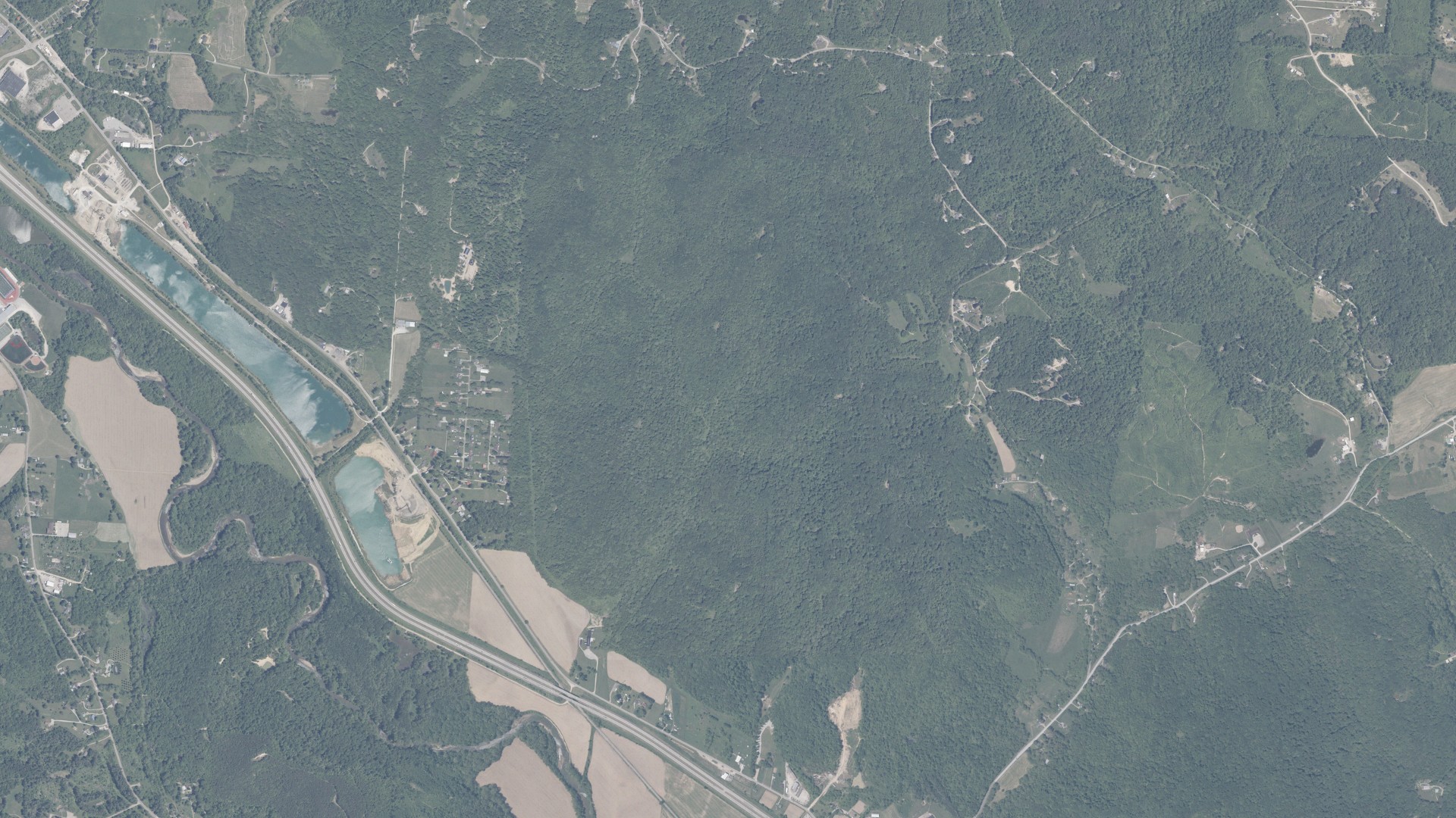 Aerial view of land around Green, Ohio