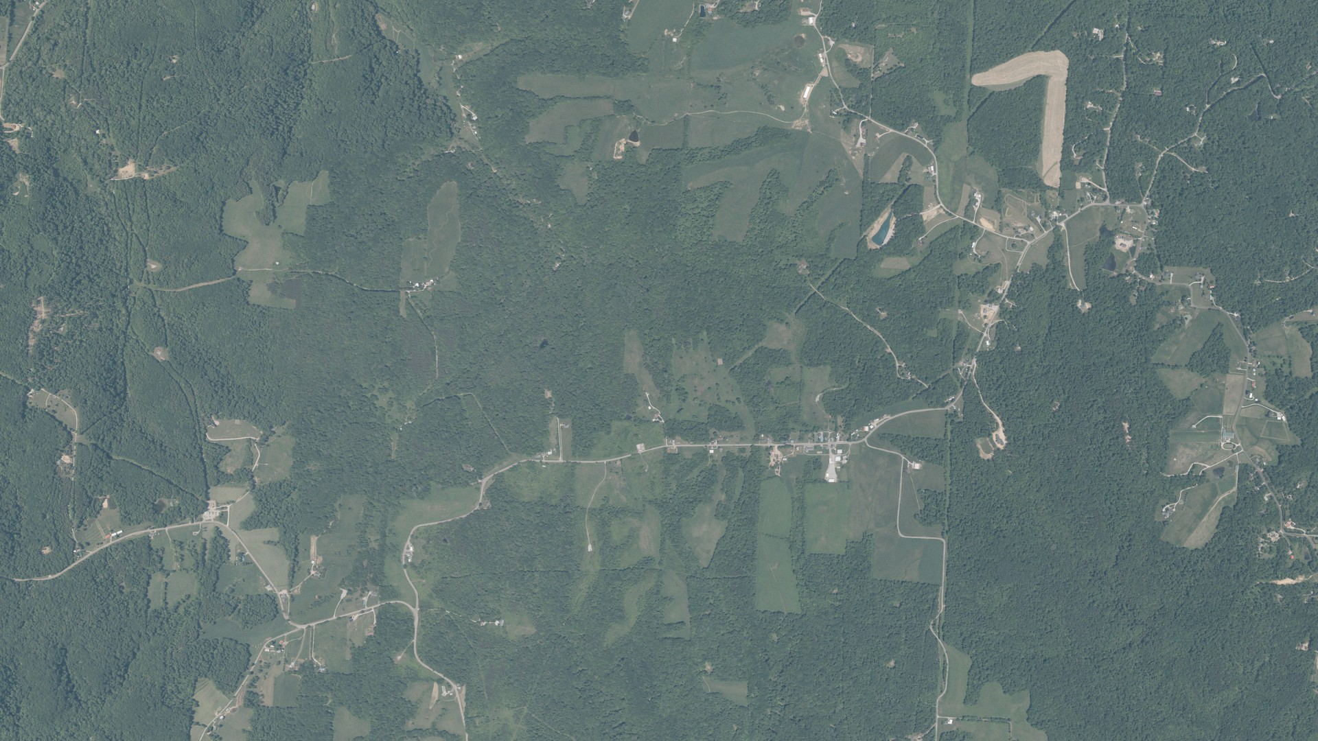 Aerial view of land around Laurel, Ohio