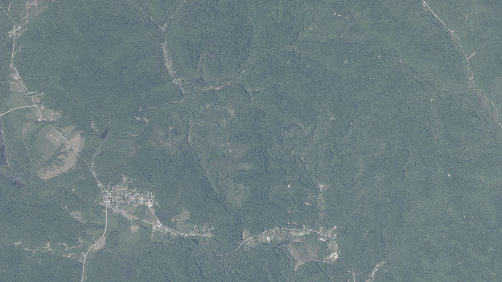 Aerial view of land around Ward, Ohio