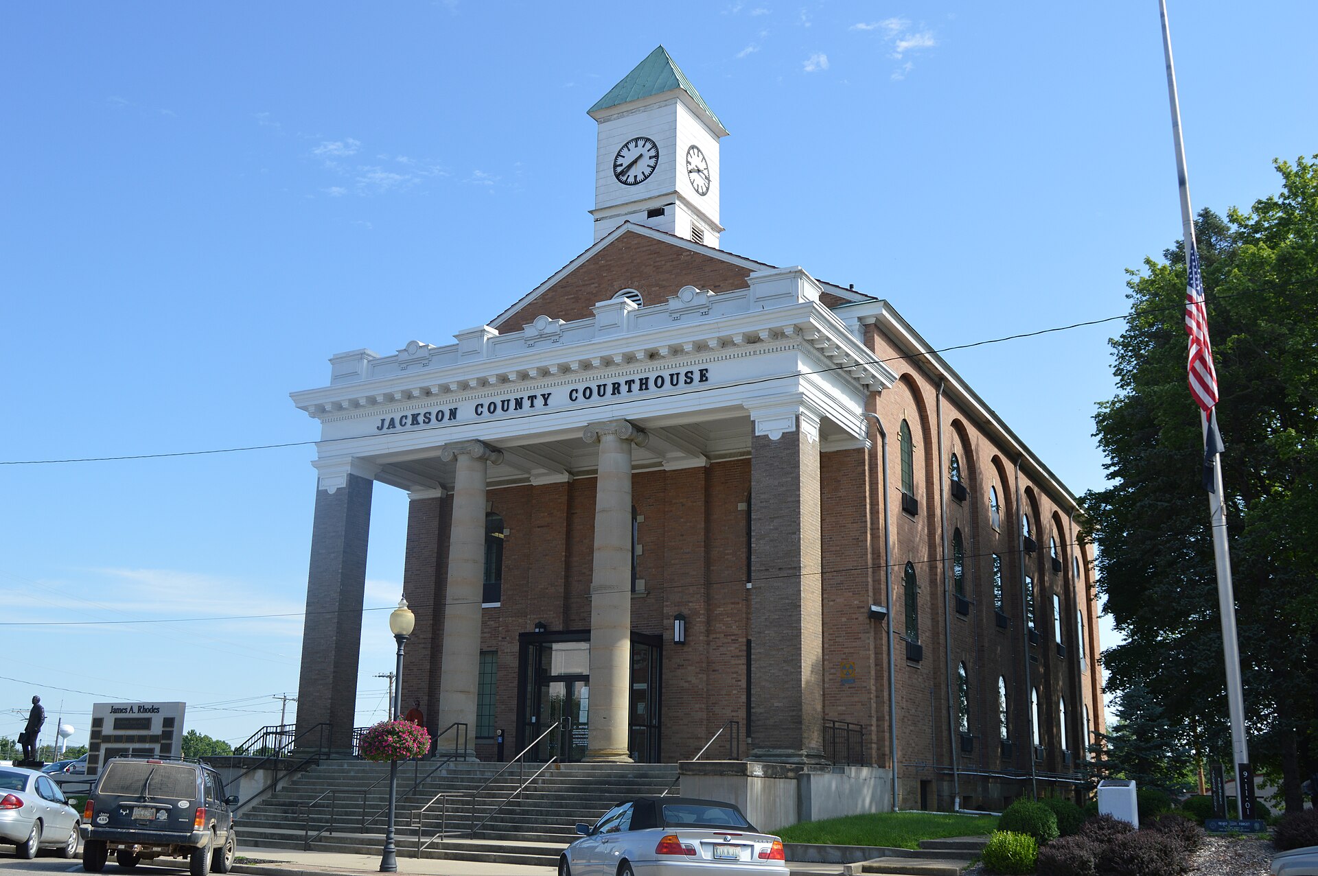 Front and southeastern end of the Jackson County Courthouse, located at 226 E. — Ohio