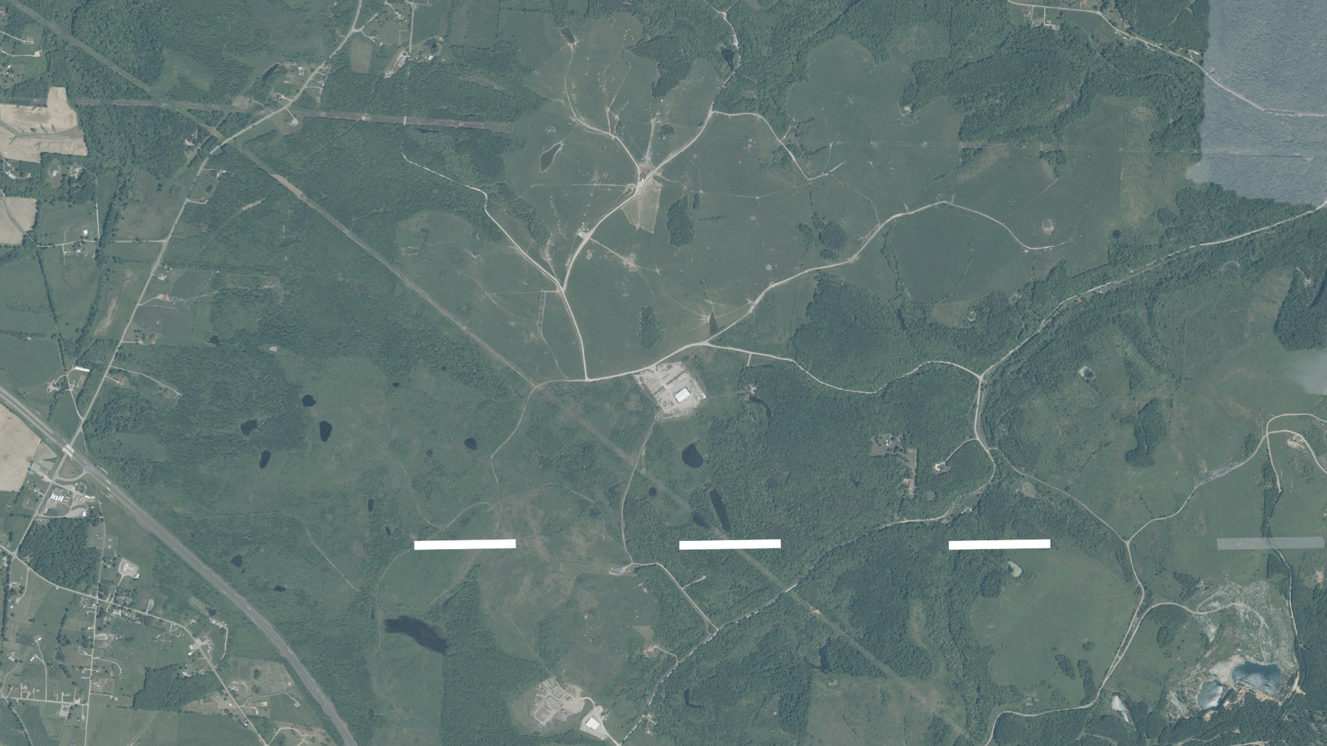 Aerial view of land around Bloomfield, Ohio