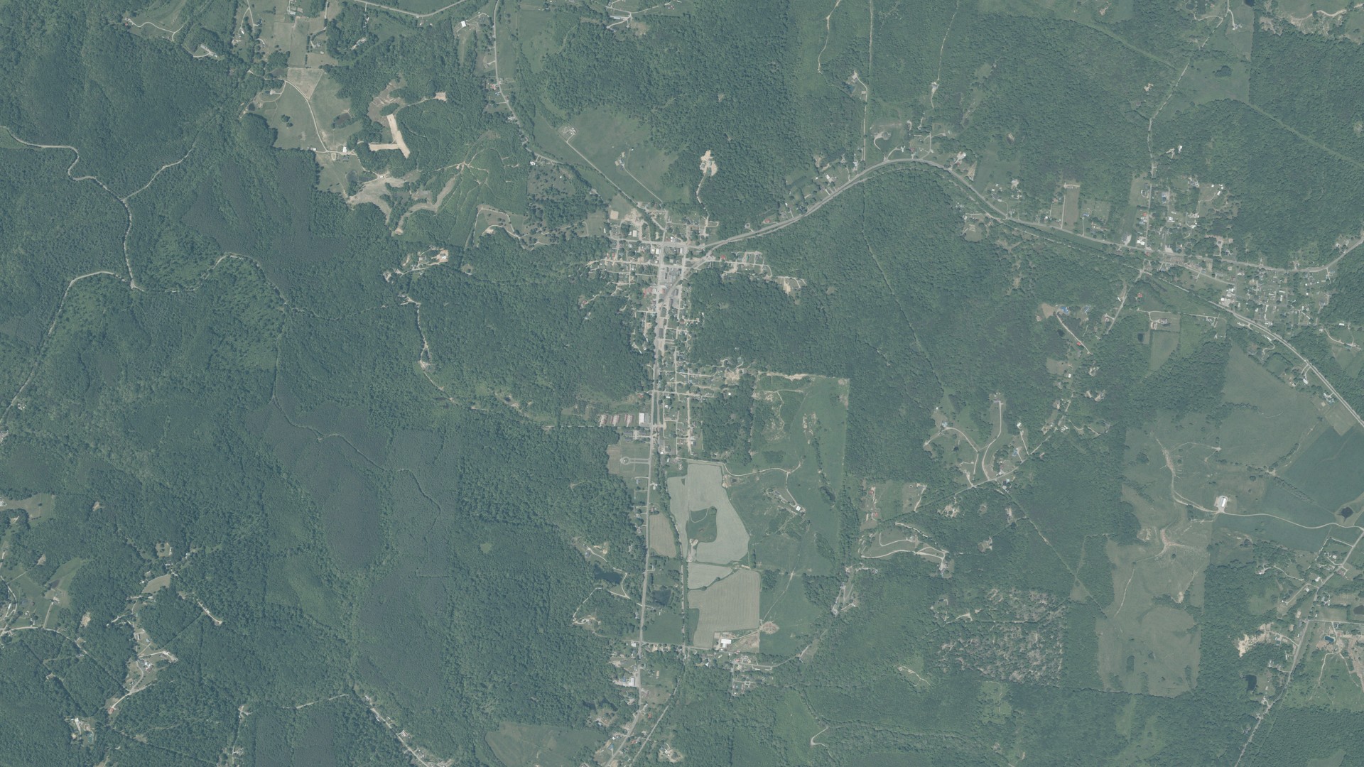 Aerial view of land around Coal, Ohio
