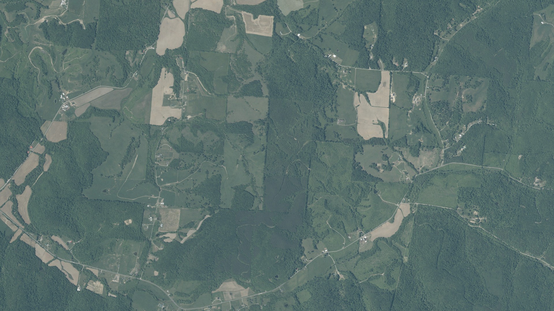 Aerial view of land around Hamilton, Ohio