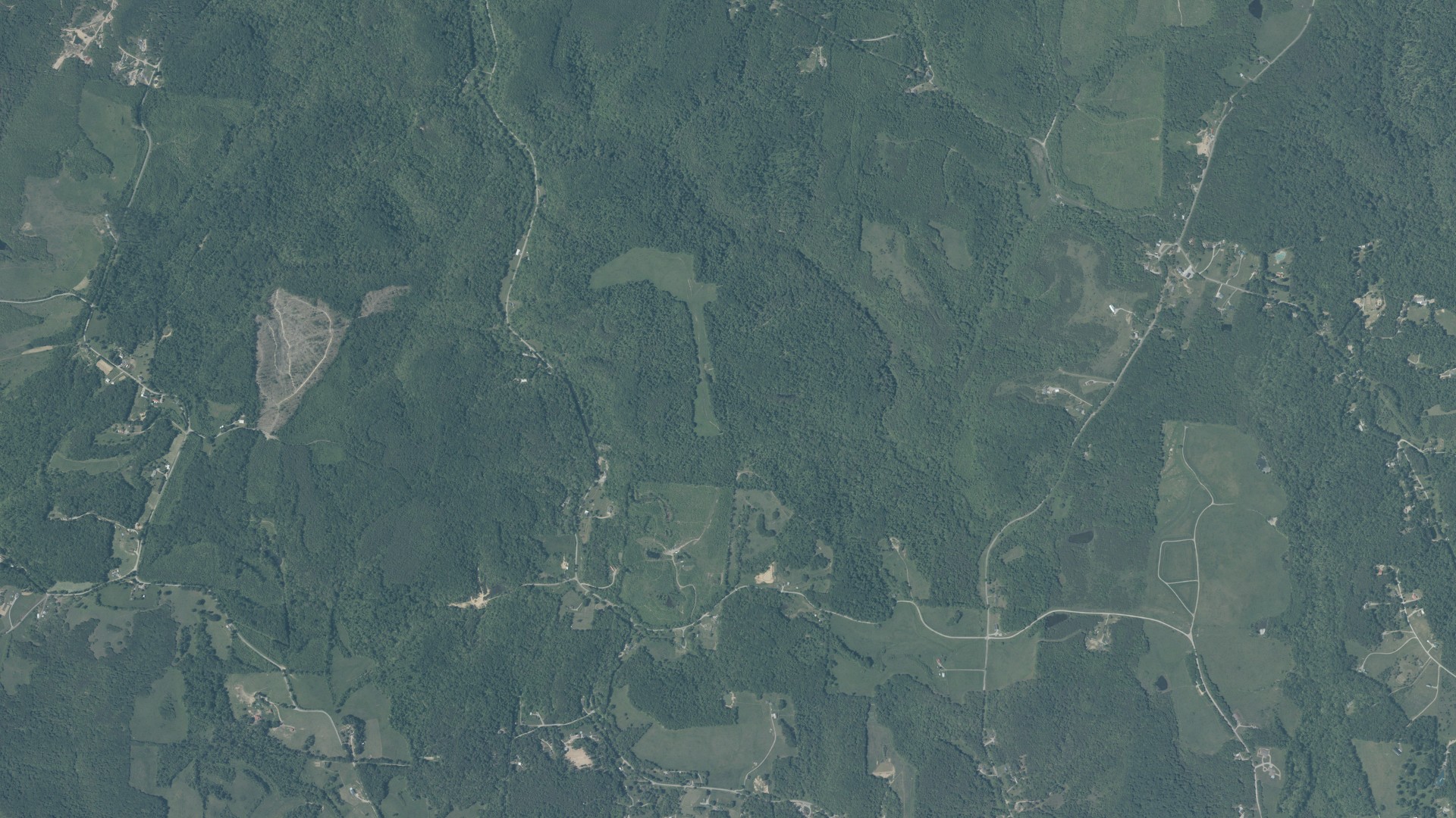Aerial view of land around Liberty, Ohio