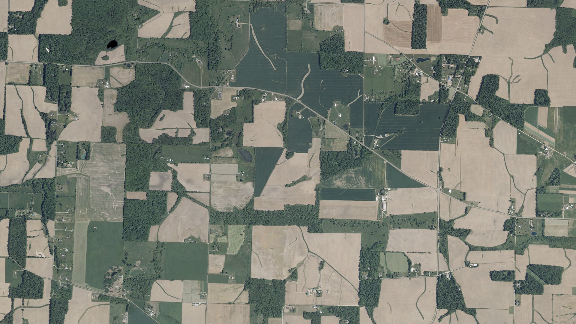 Aerial view of land around Harrison, Ohio