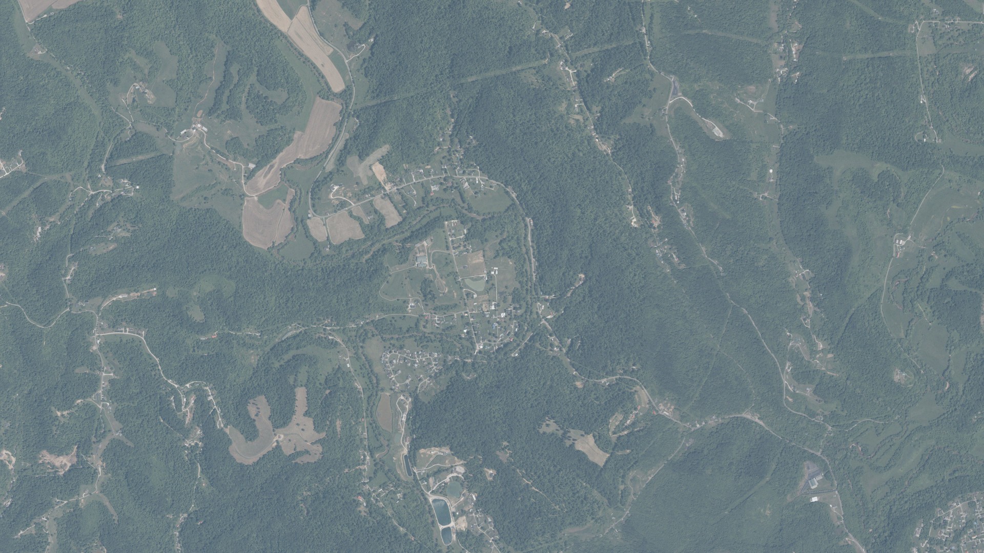 Aerial view of land around Union, Ohio