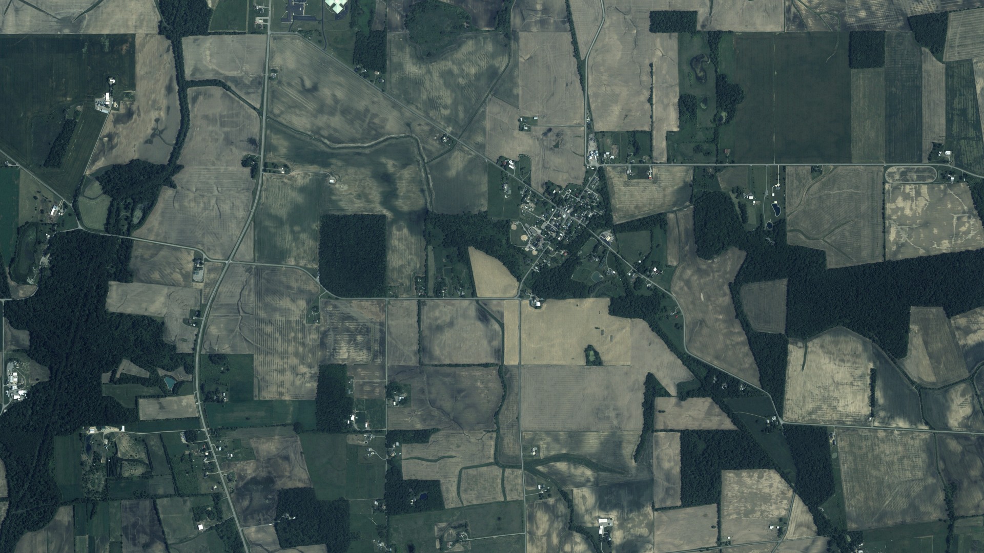 Aerial view of land around Washington, Ohio