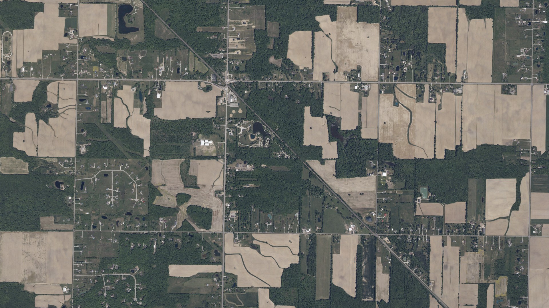 Aerial view of land around Grafton, Ohio