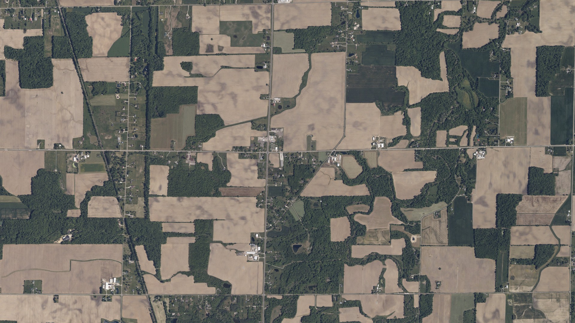 Aerial view of land around Pittsfield, Ohio