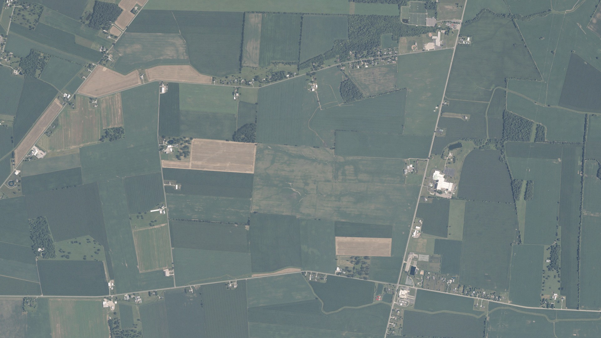 Natural-color aerial photograph of land around Canaan, Ohio