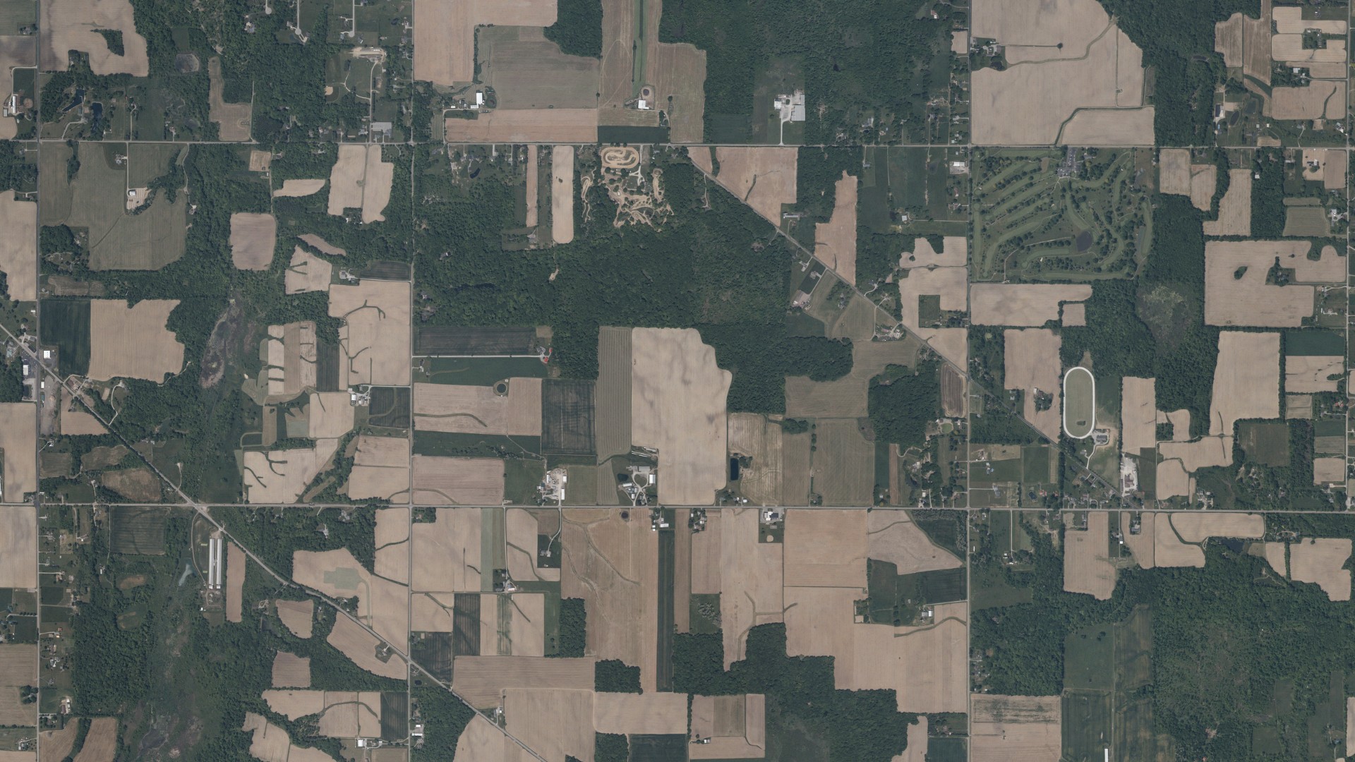 Aerial view of land around Goshen, Ohio