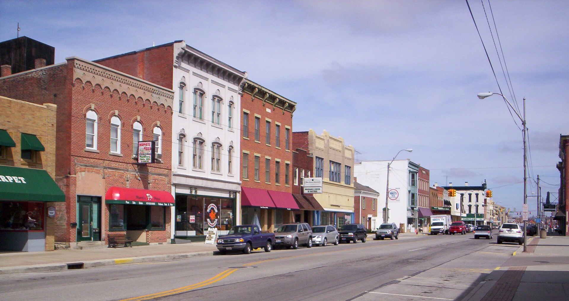 A view of downtown Bucyrus, Ohio on South Sandusky Avenue.