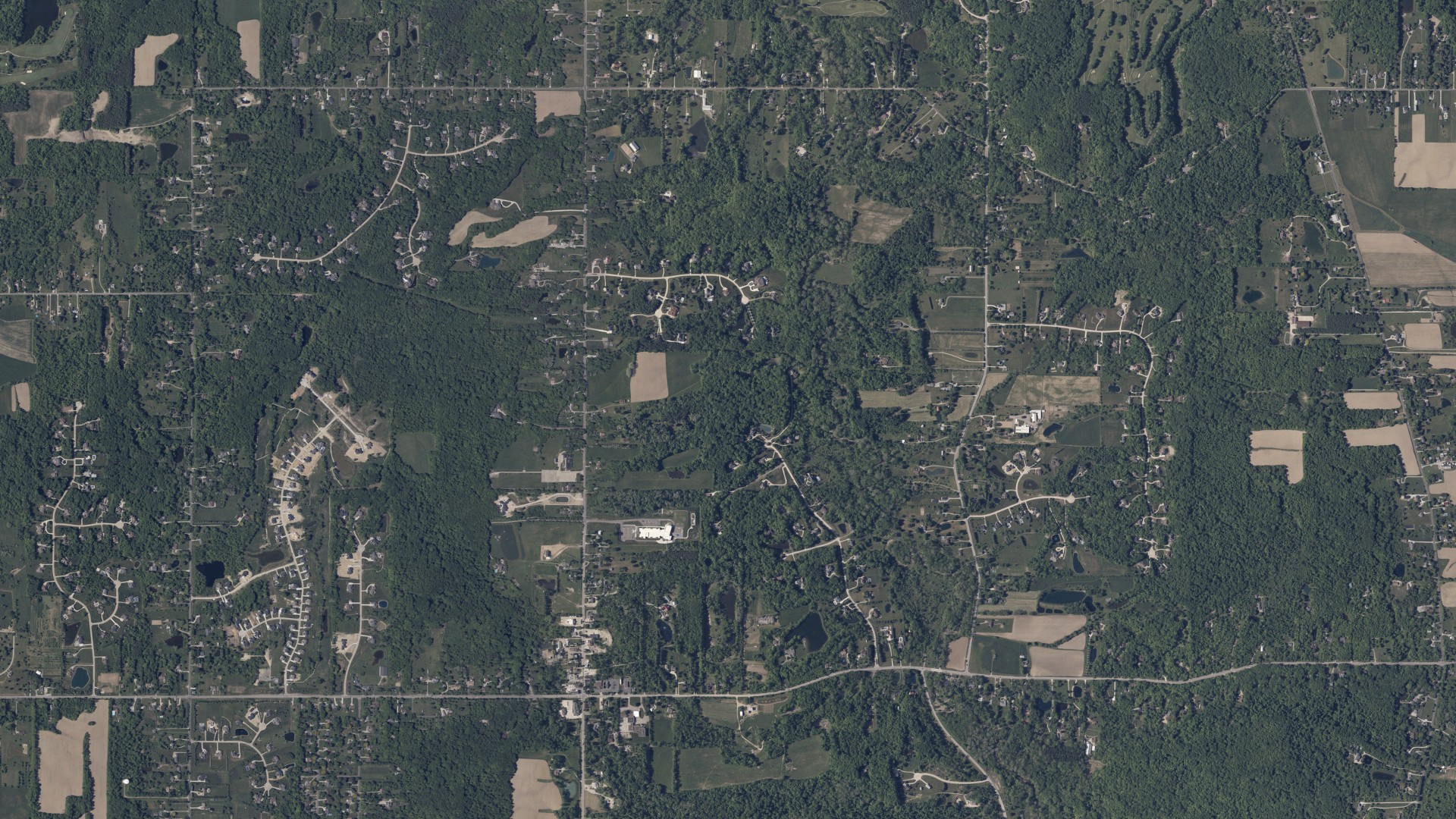Aerial view of land around Hinckley, Ohio