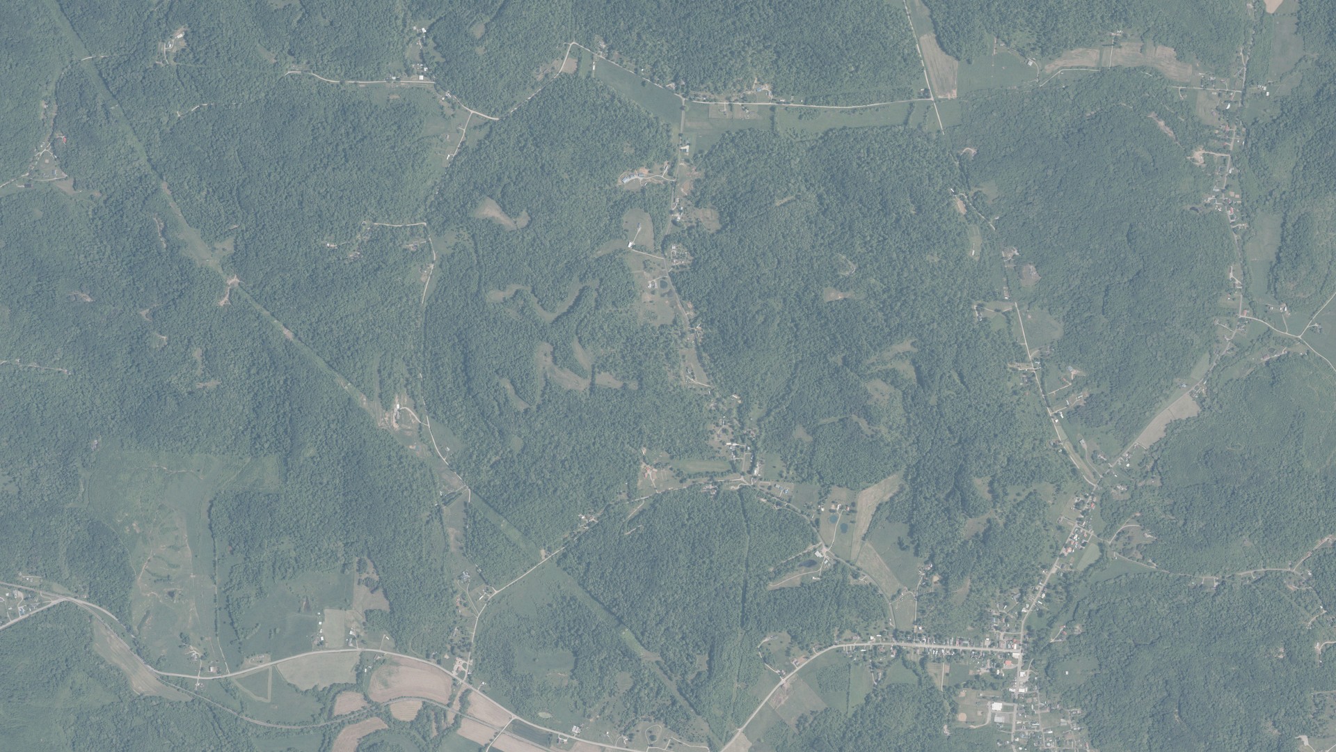 Aerial view of land around Rutland, Ohio